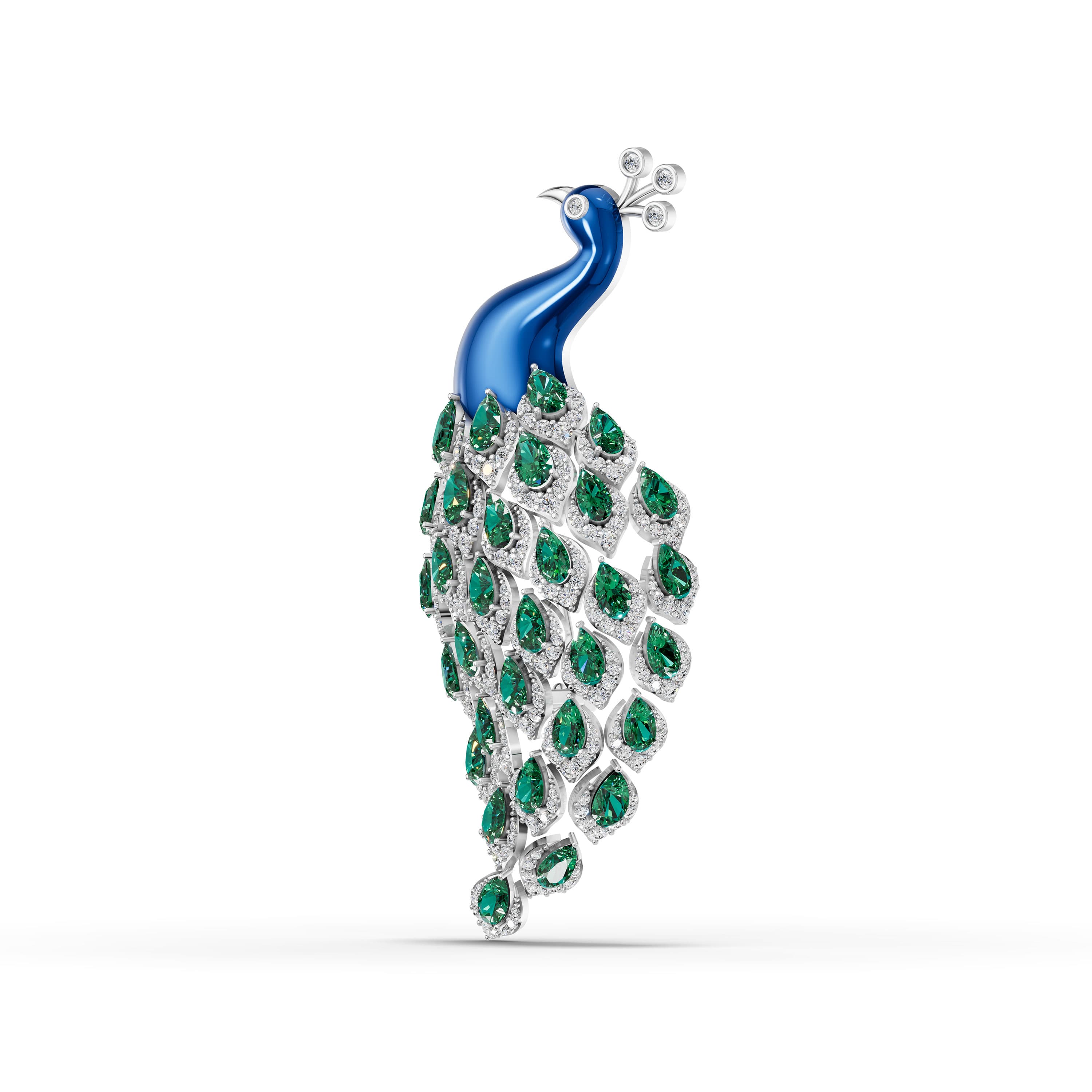 Patina Emerald Brooch