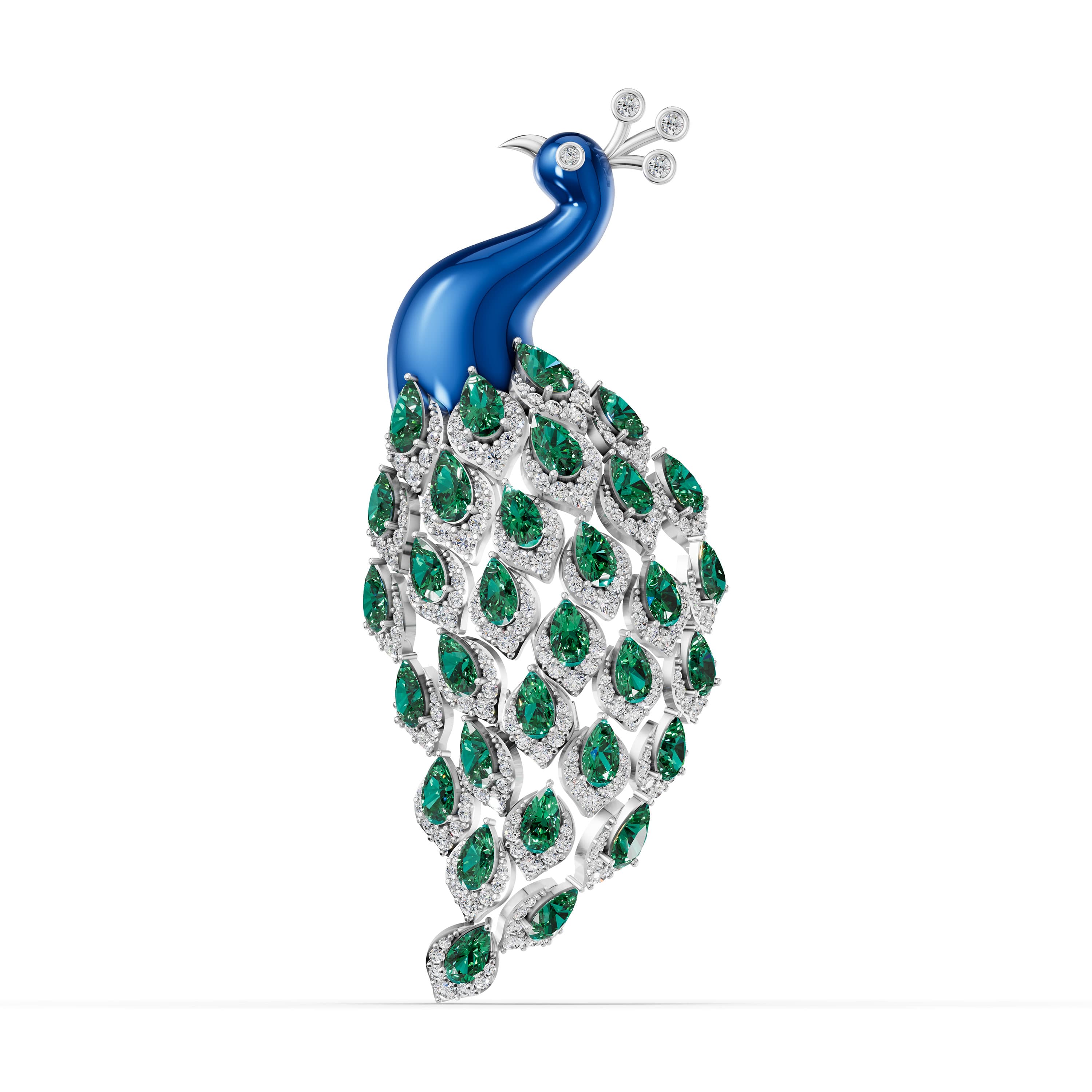 Patina Emerald Brooch