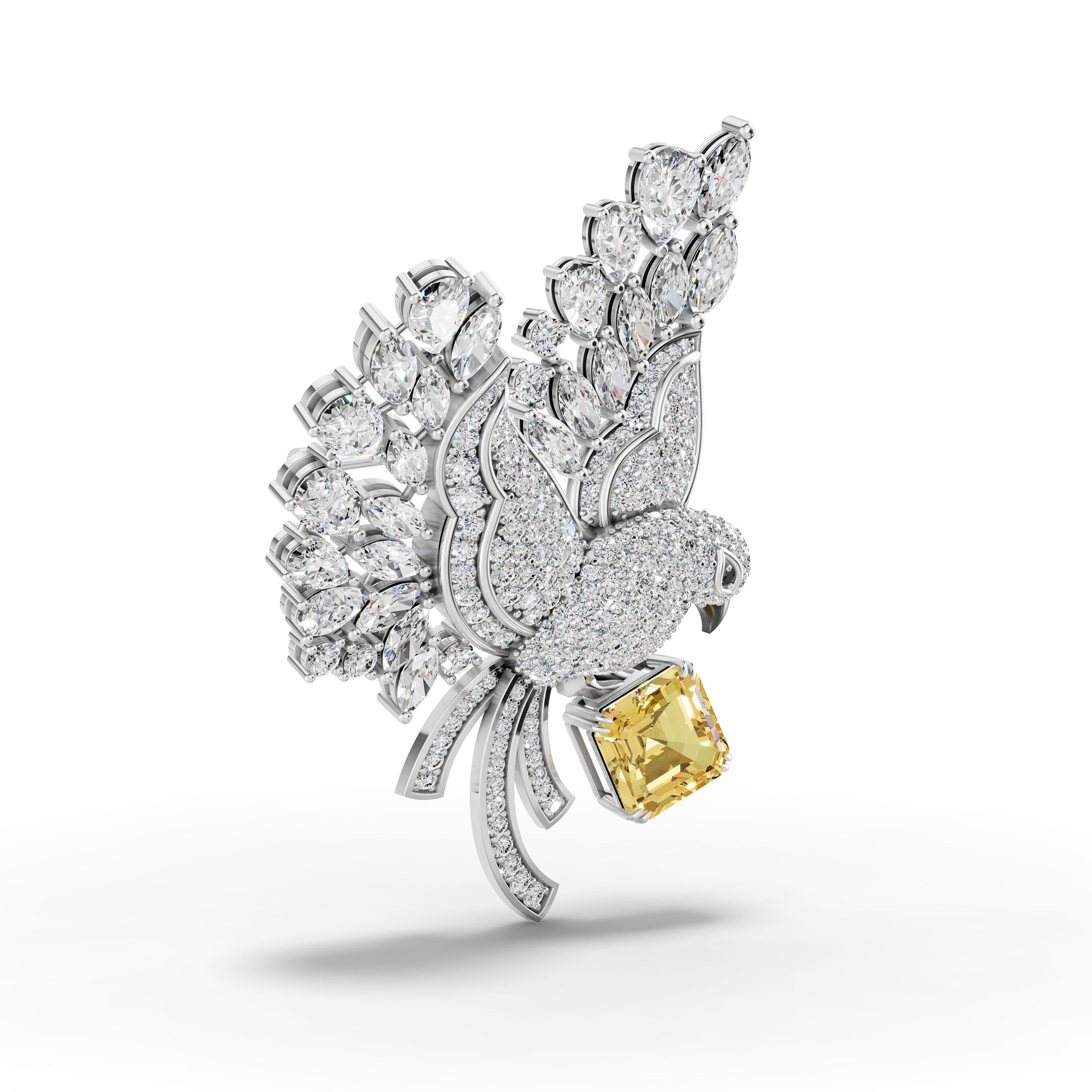 Crest Citrine Brooch