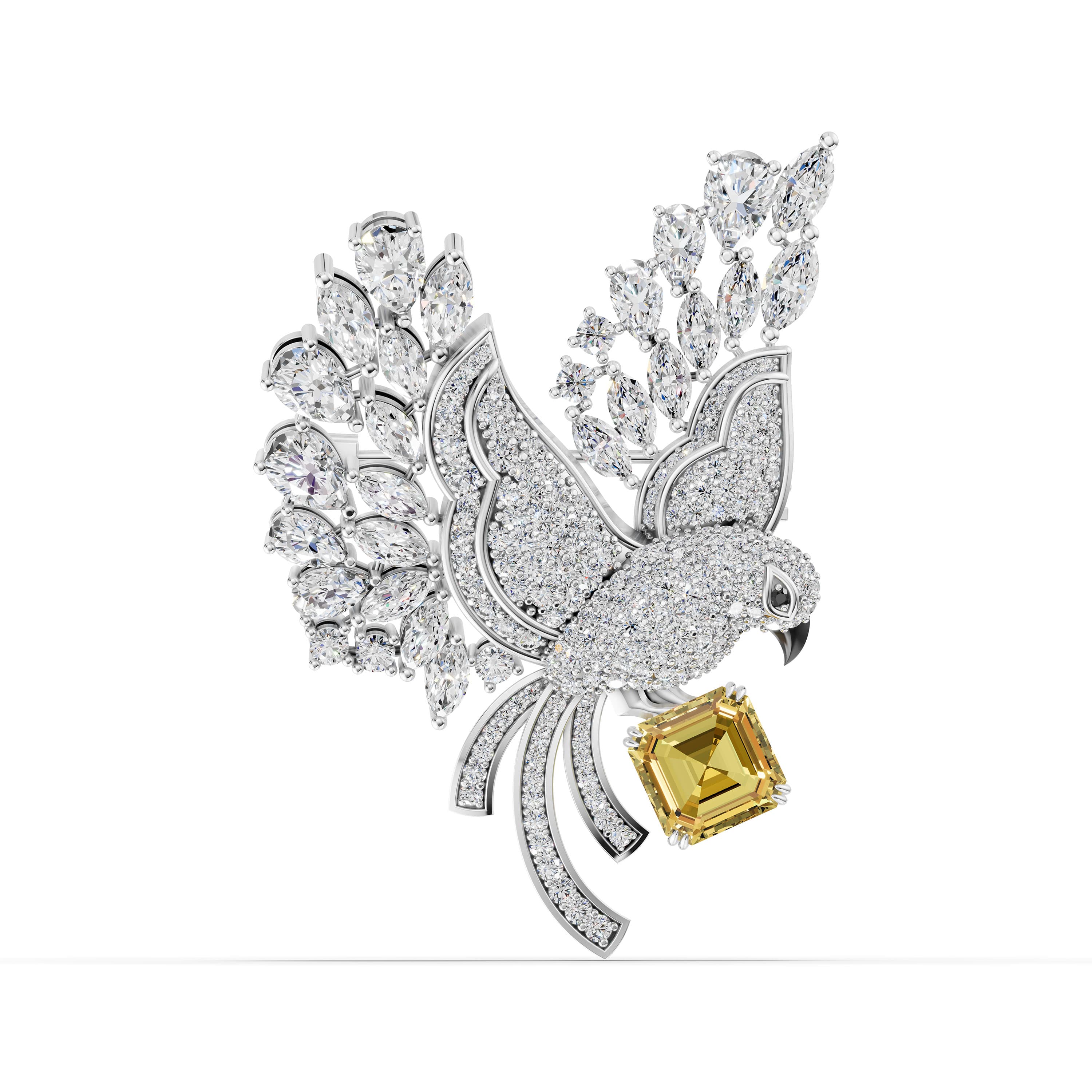Crest Citrine Brooch