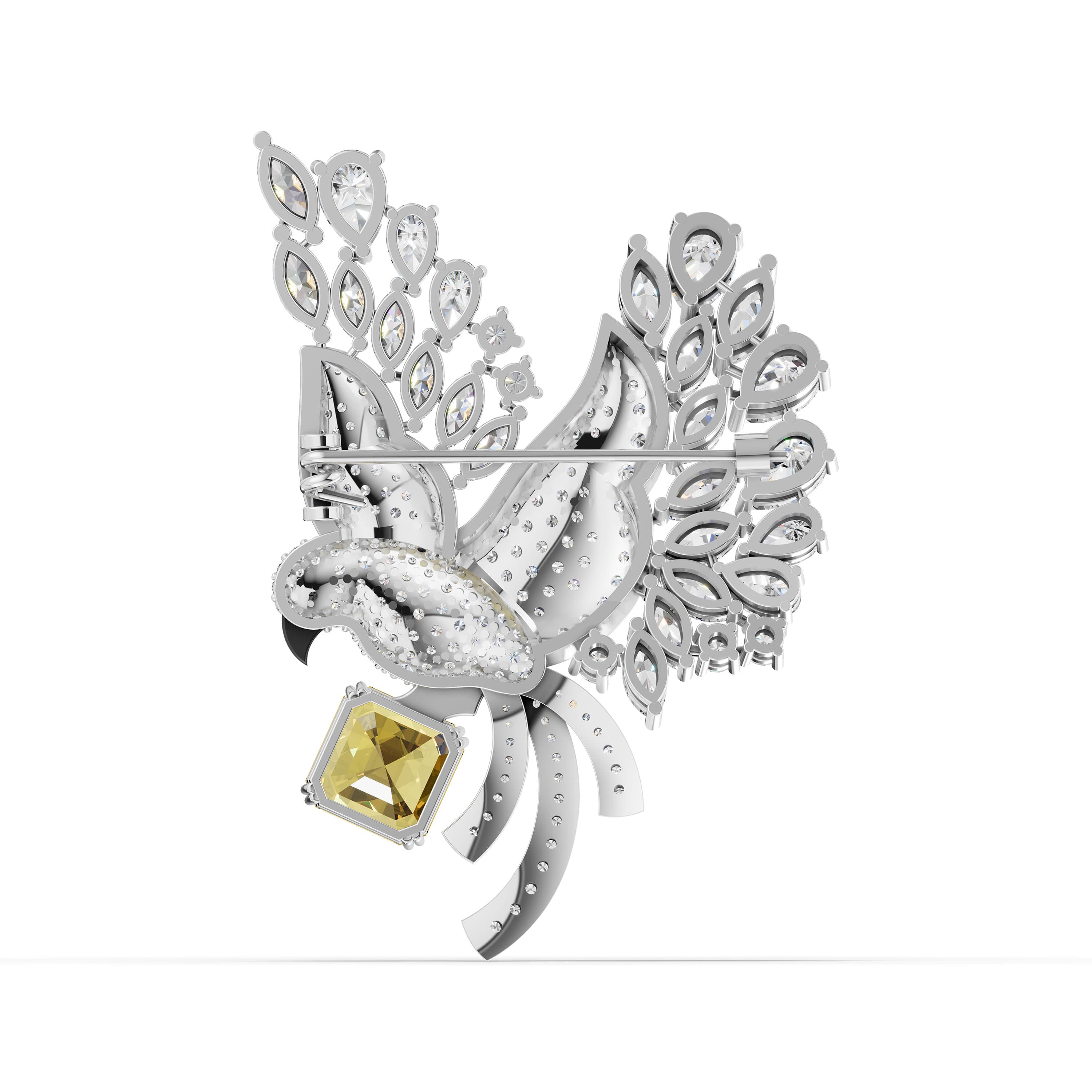 Crest Citrine Brooch