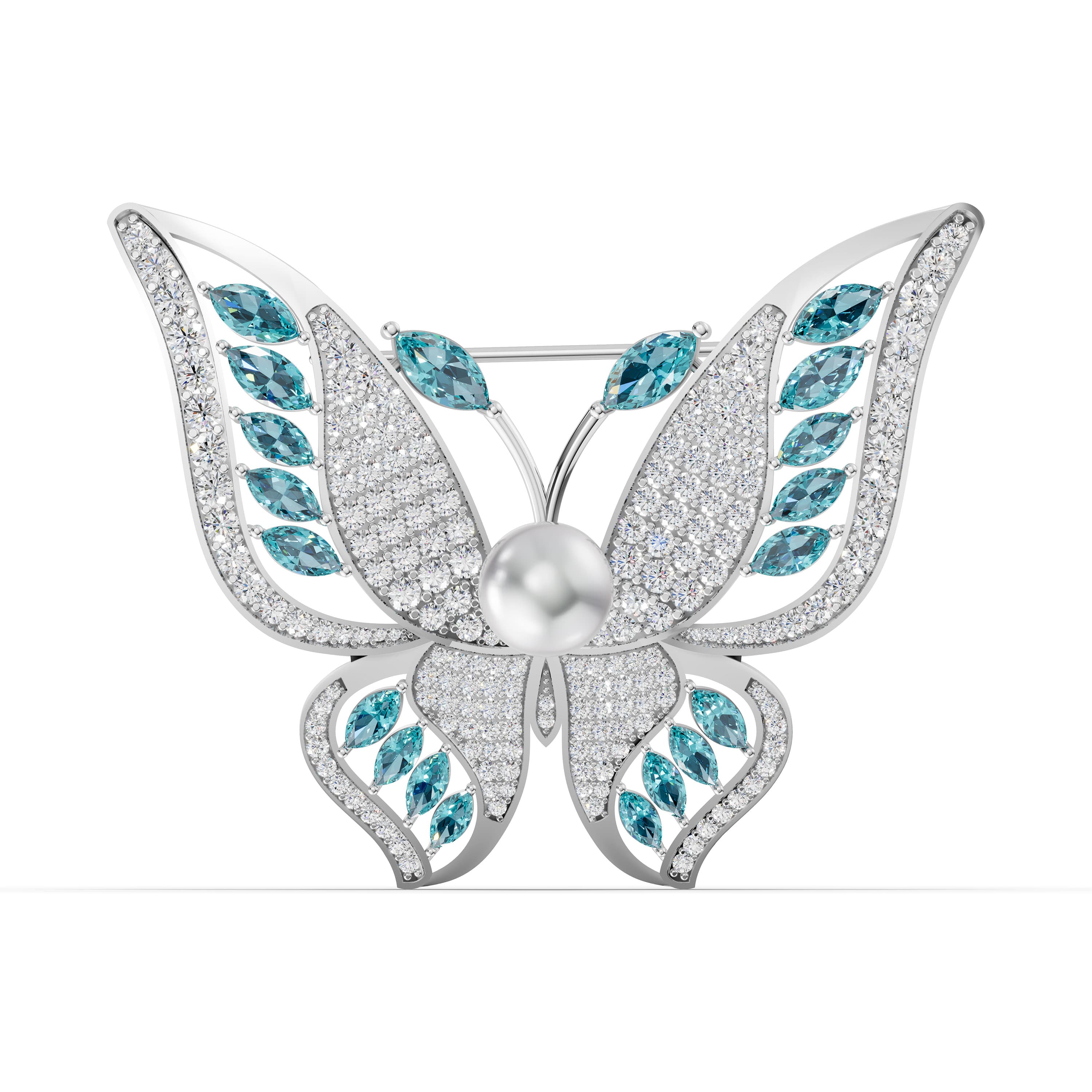Cobalt Aquamarine Brooch
