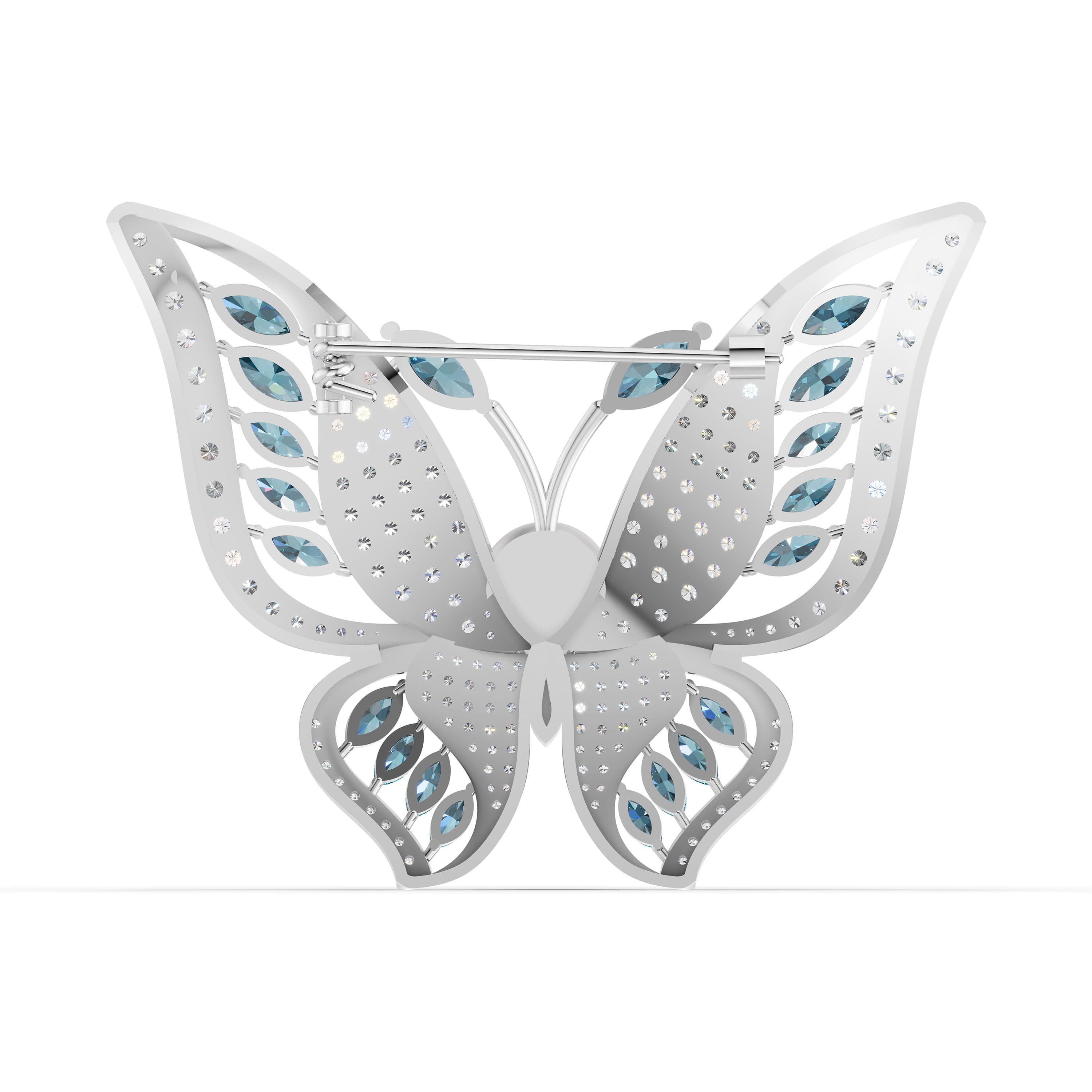 Cobalt Aquamarine Brooch