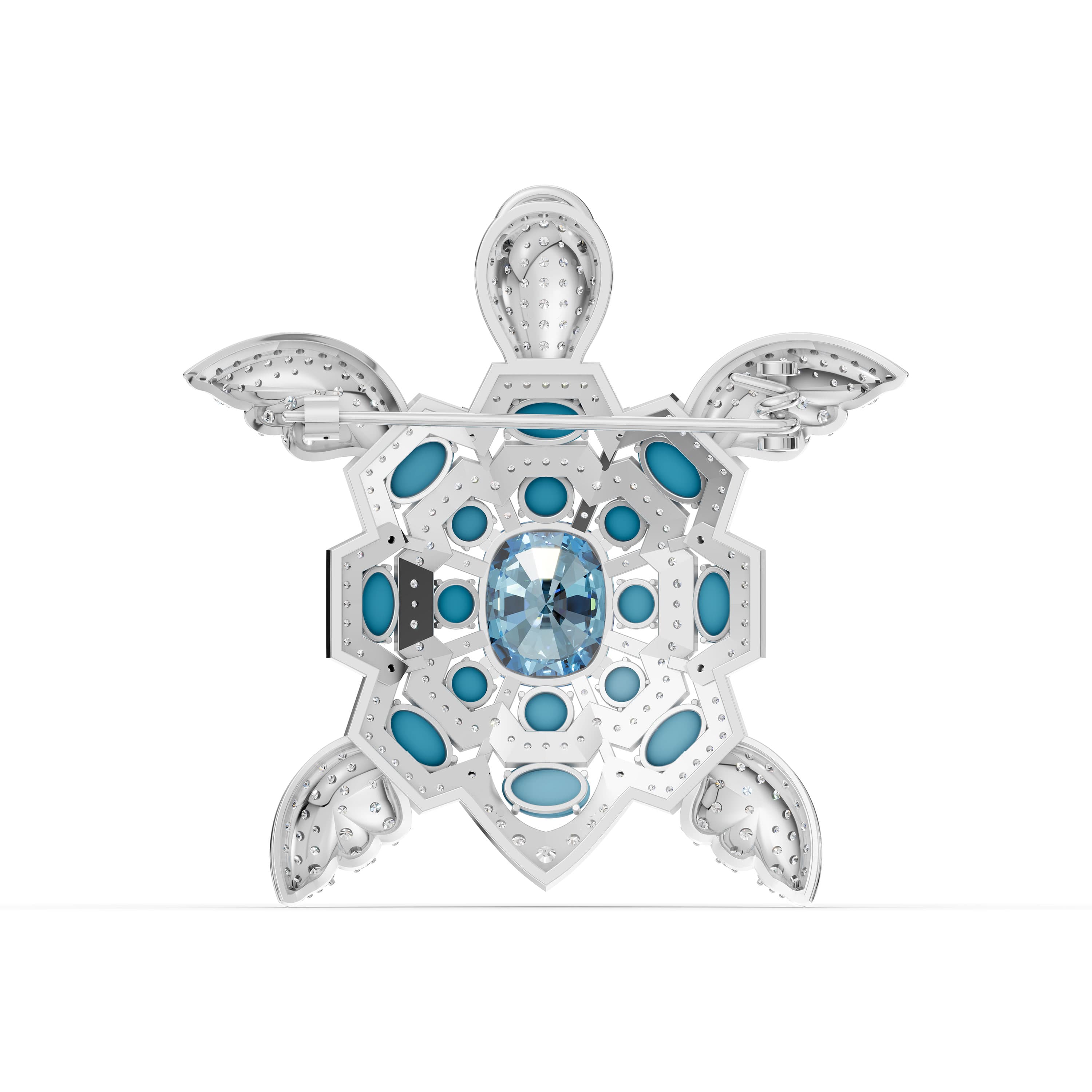 Horizon Cushion Aquamarine Brooch