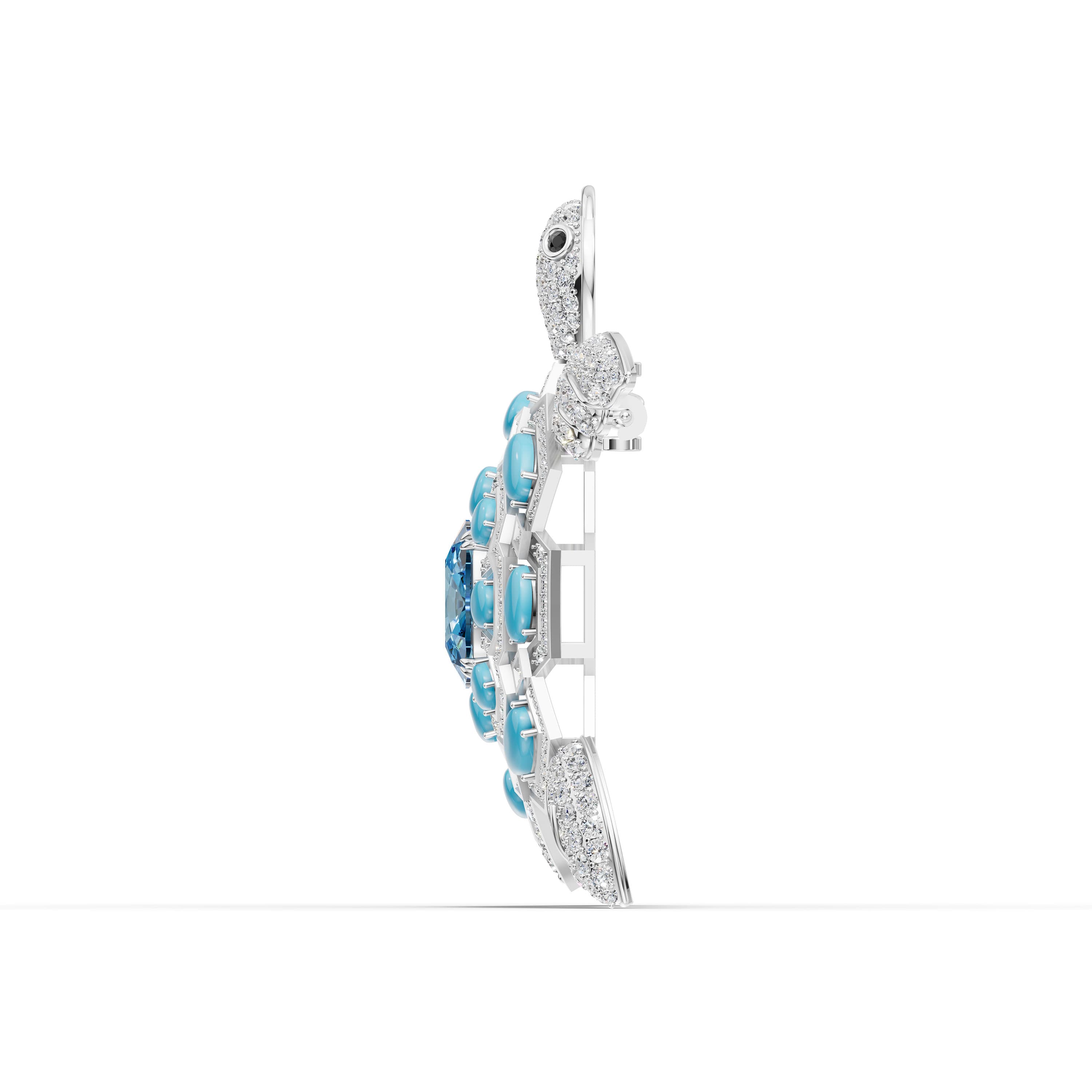 Horizon Cushion Aquamarine Brooch