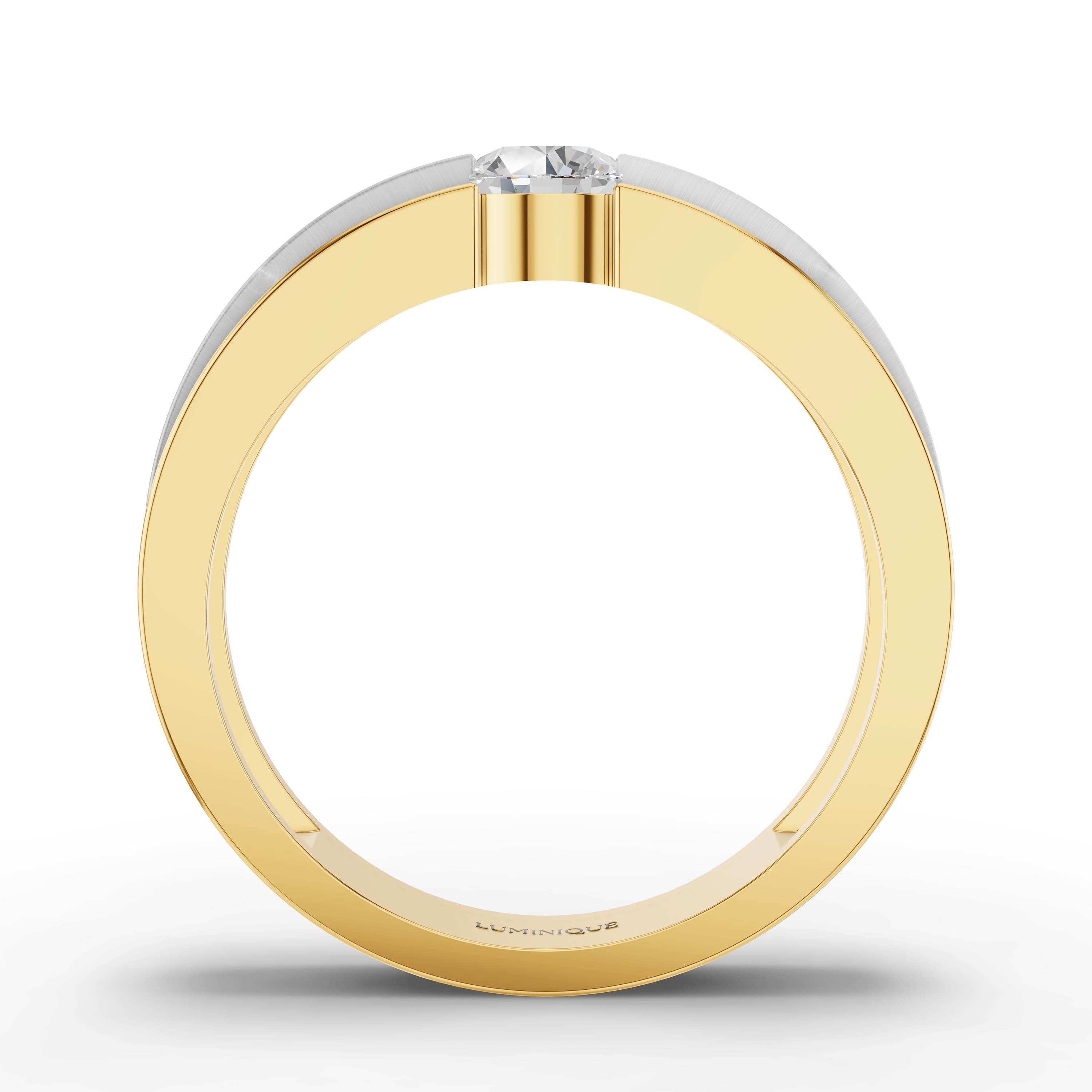 Carbon Round Solitaire Ring