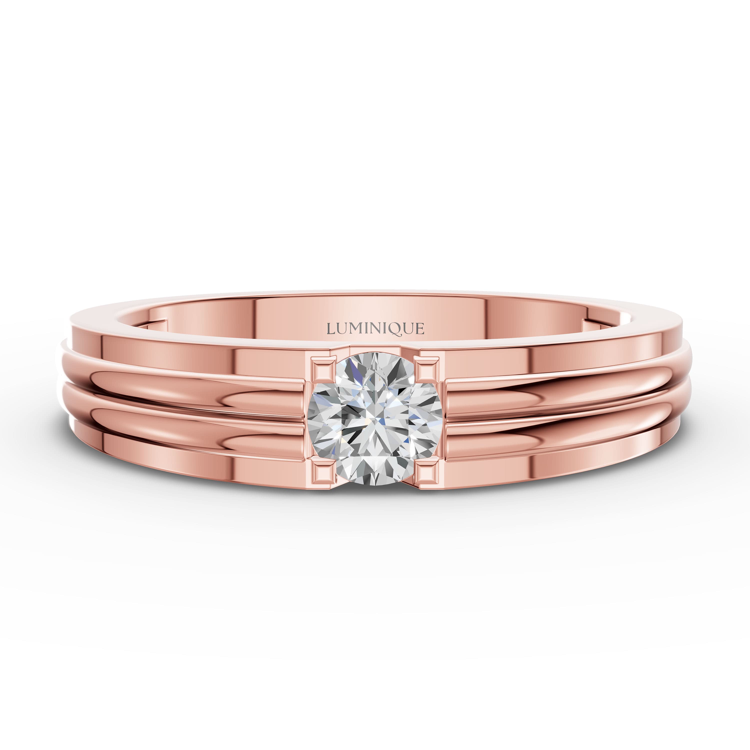 Flint Round Solitaire Ring