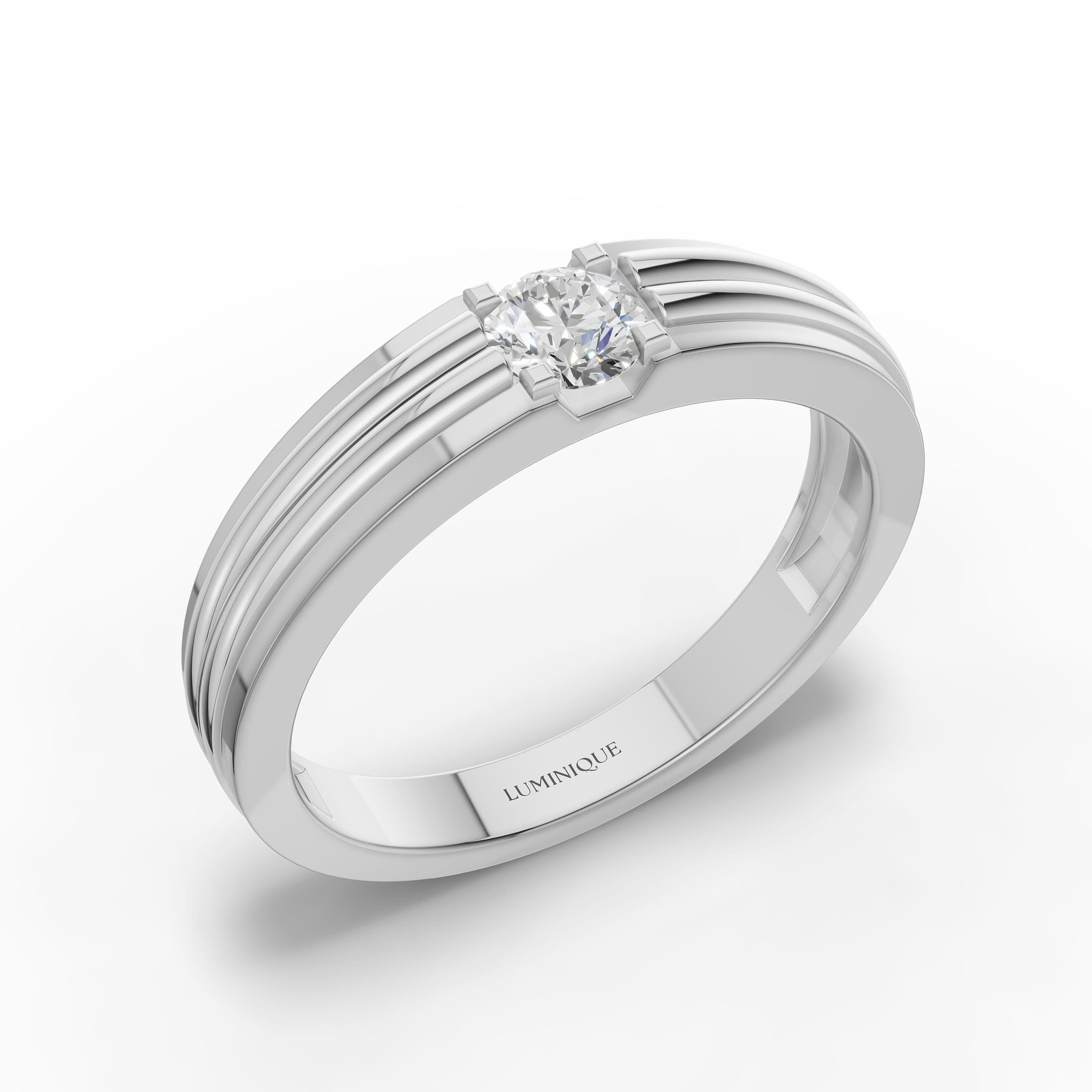 Flint Round Solitaire Ring