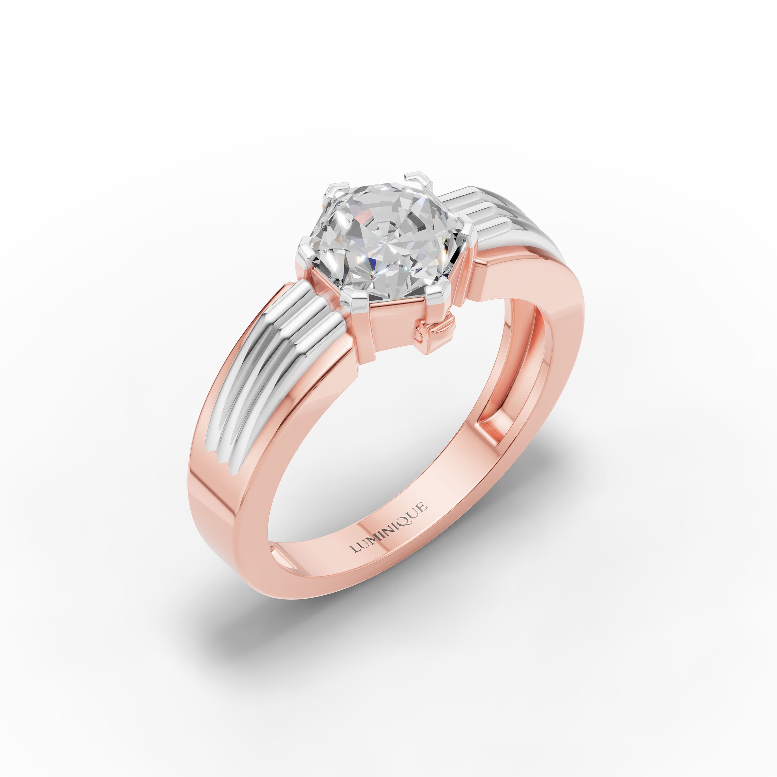 Forge Hexagon Solitaire Ring