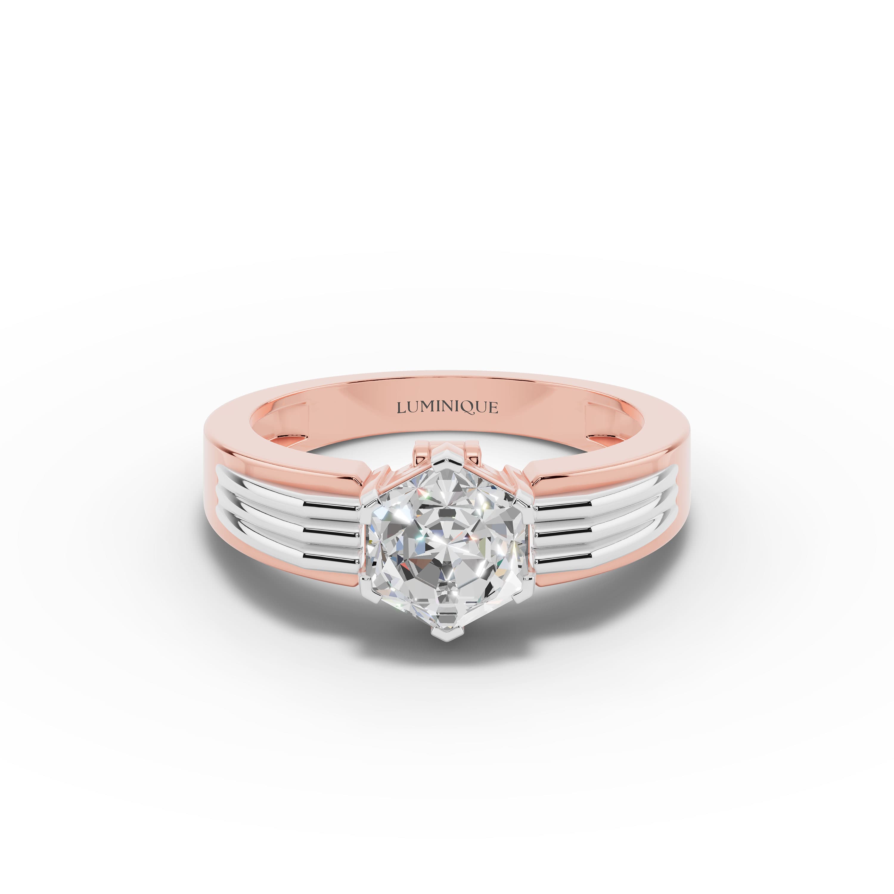 Forge Hexagon Solitaire Ring