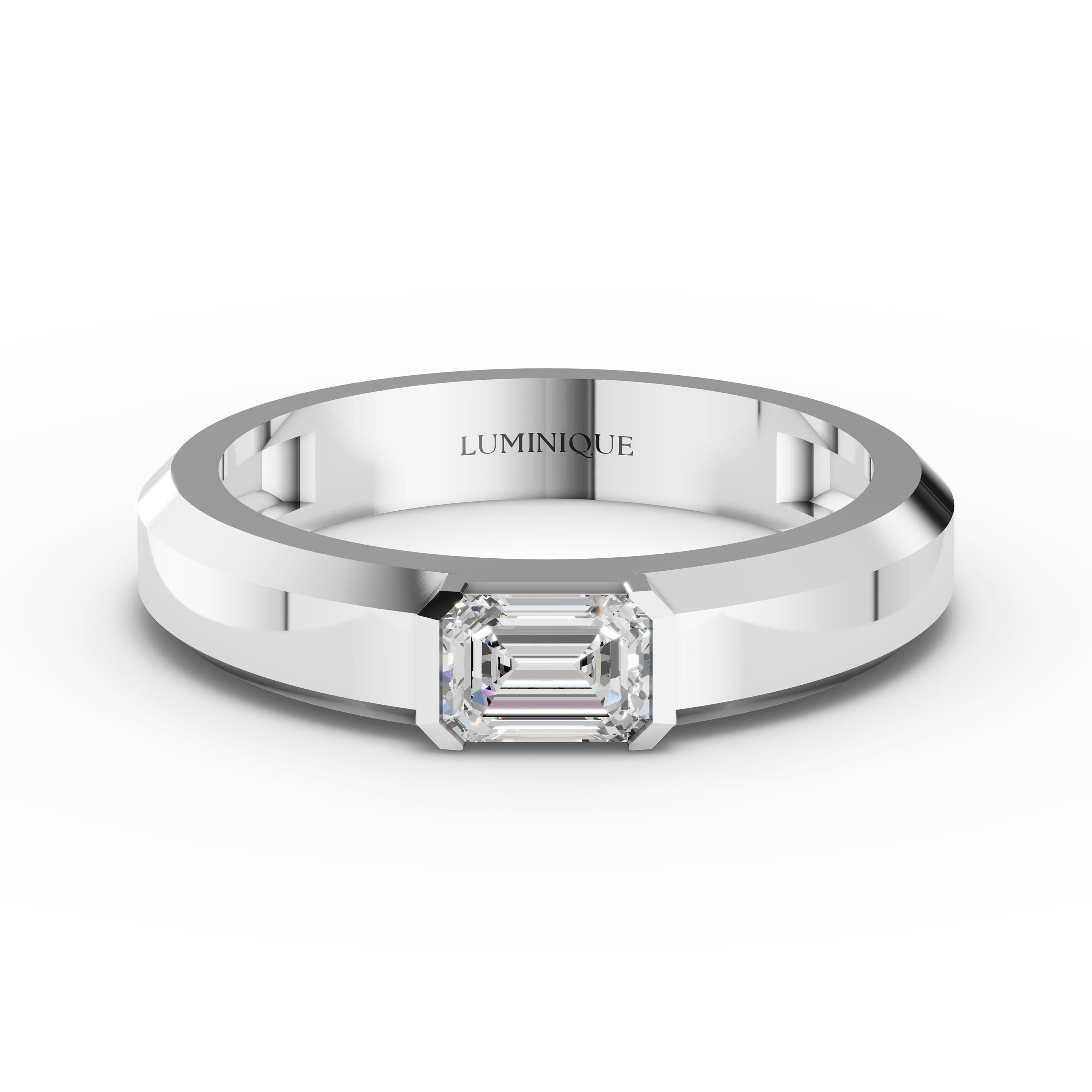 Granite Emerald-Cut Solitaire Ring