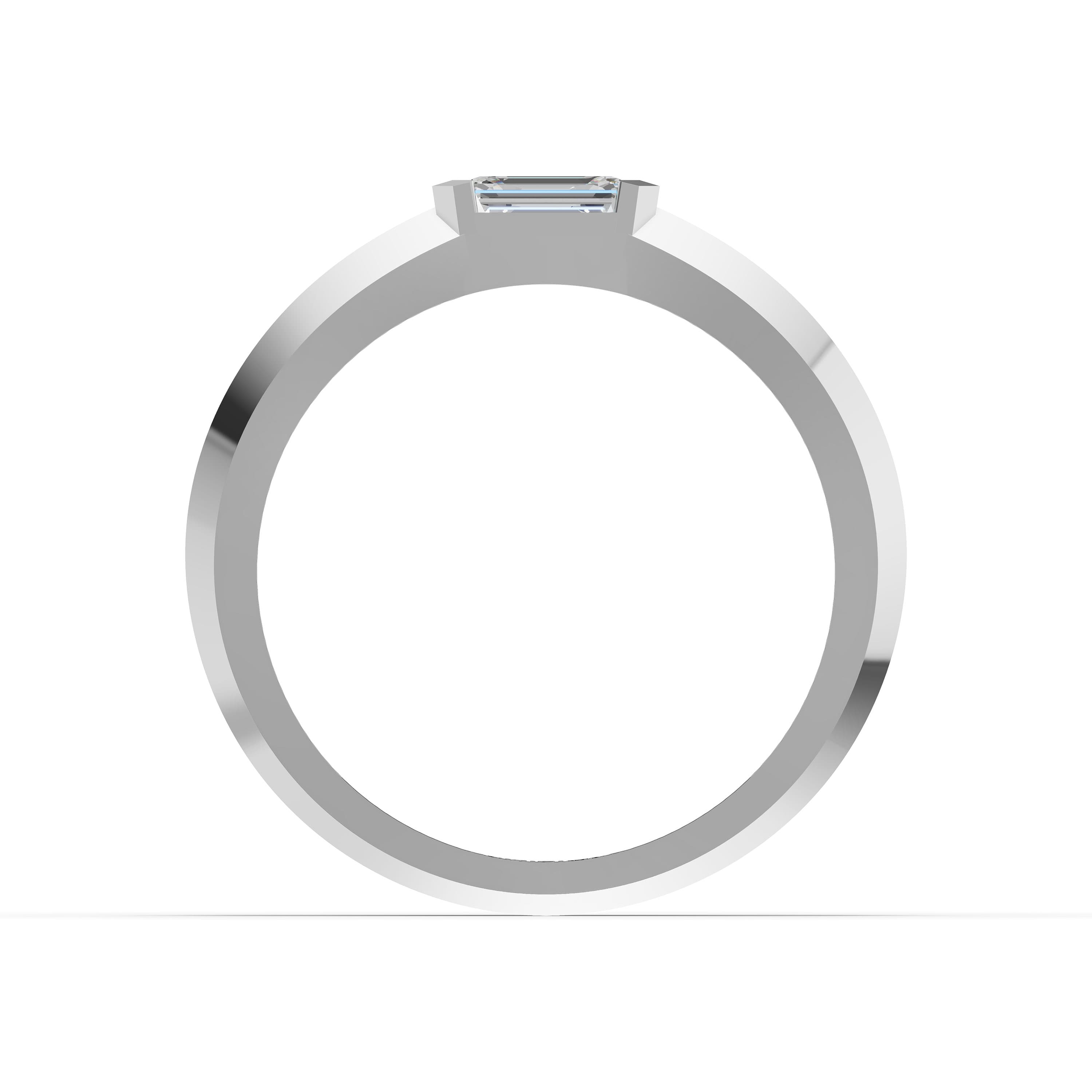 Granite Emerald-Cut Solitaire Ring
