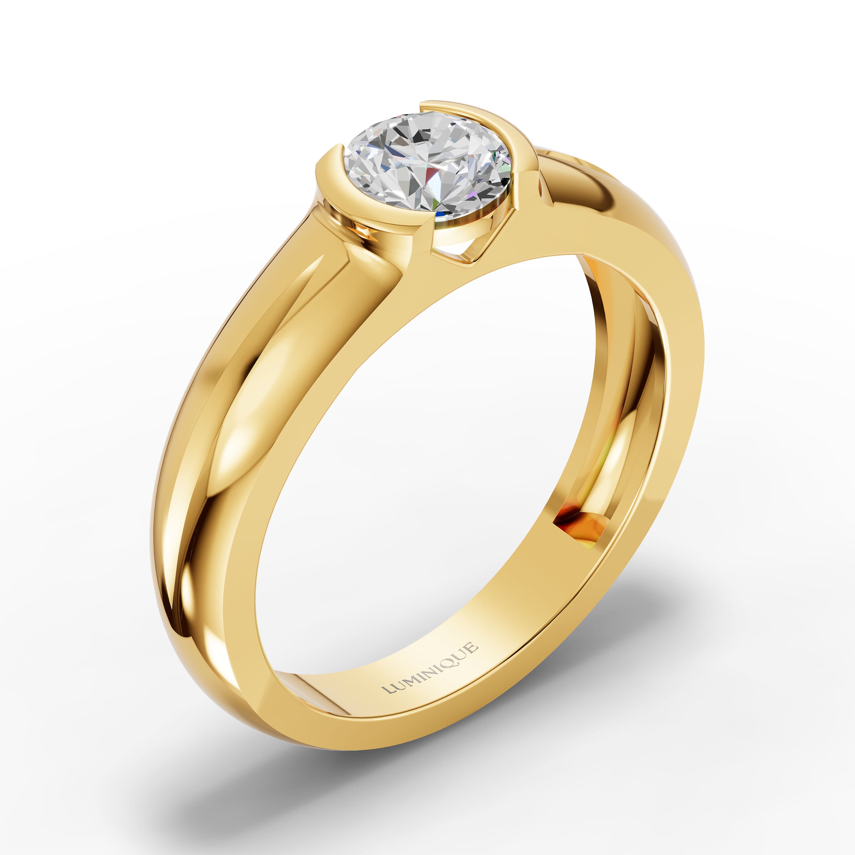 Anchor Round Solitaire Ring