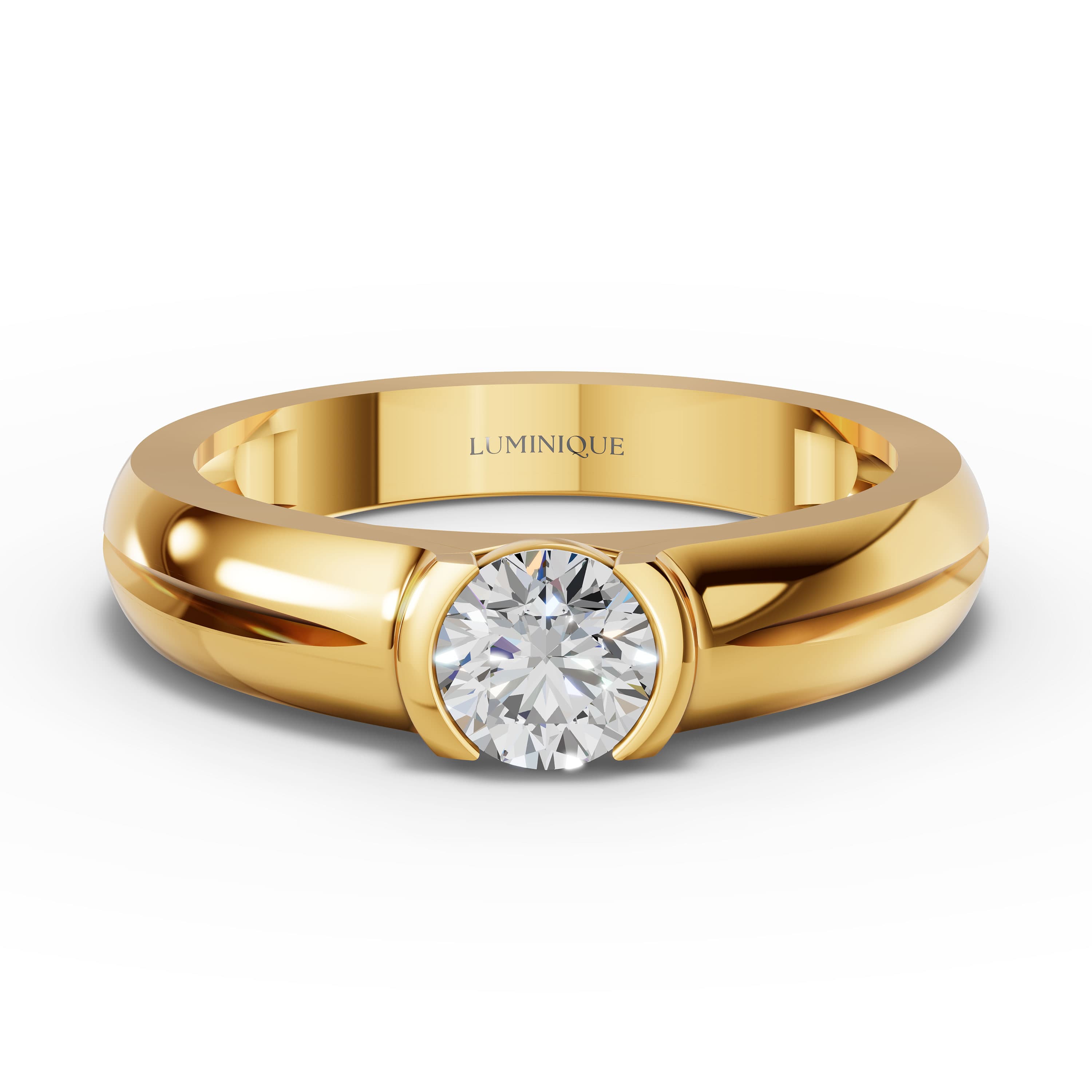 Anchor Round Solitaire Ring