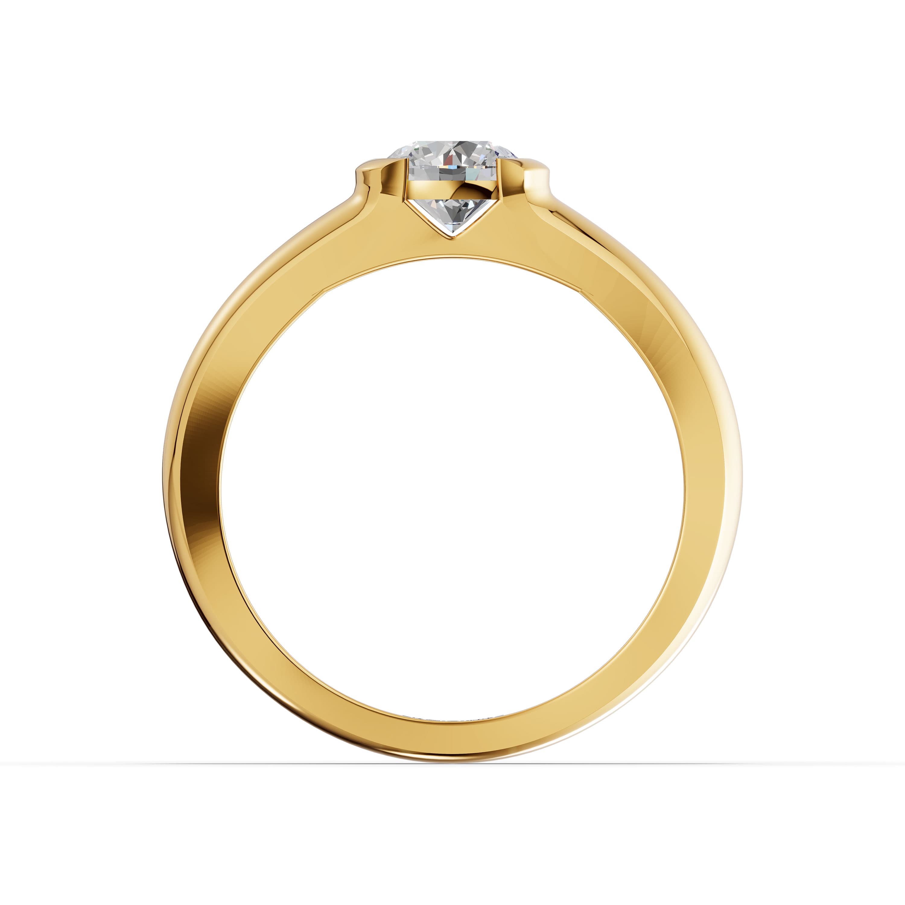 Anchor Round Solitaire Ring