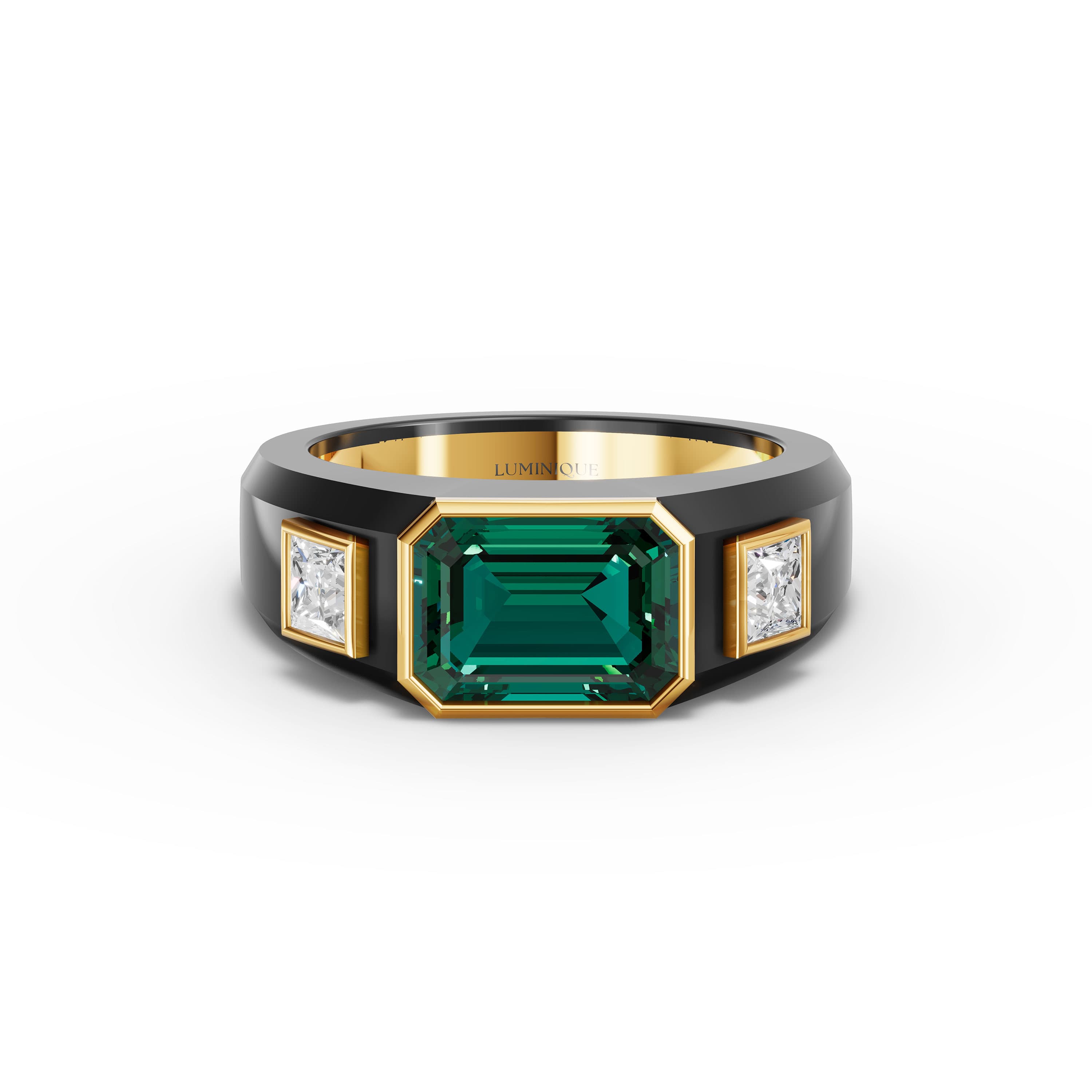 Daphne Emerald Three Stone Ring