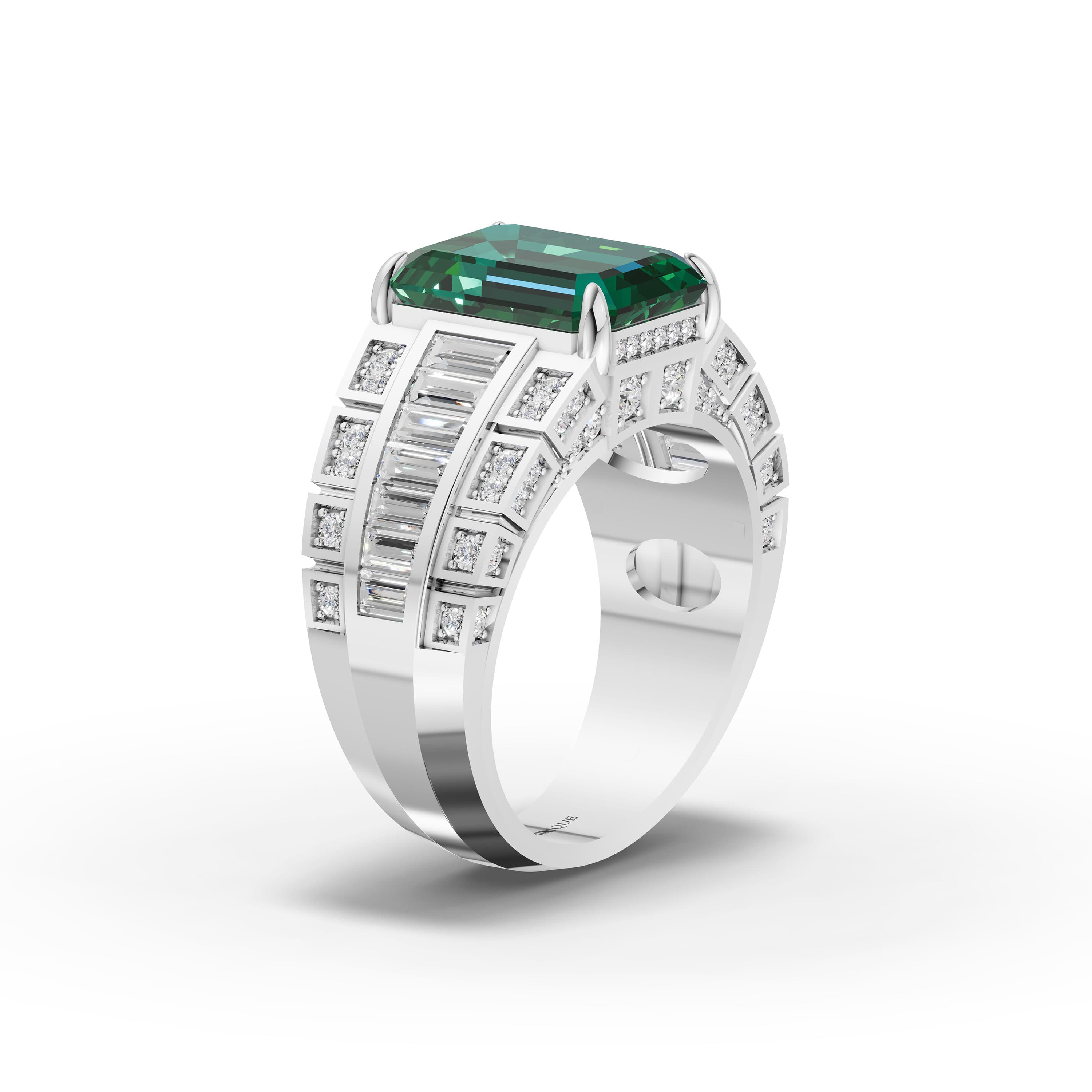 Octavia Emerald Cut Cocktail Ring