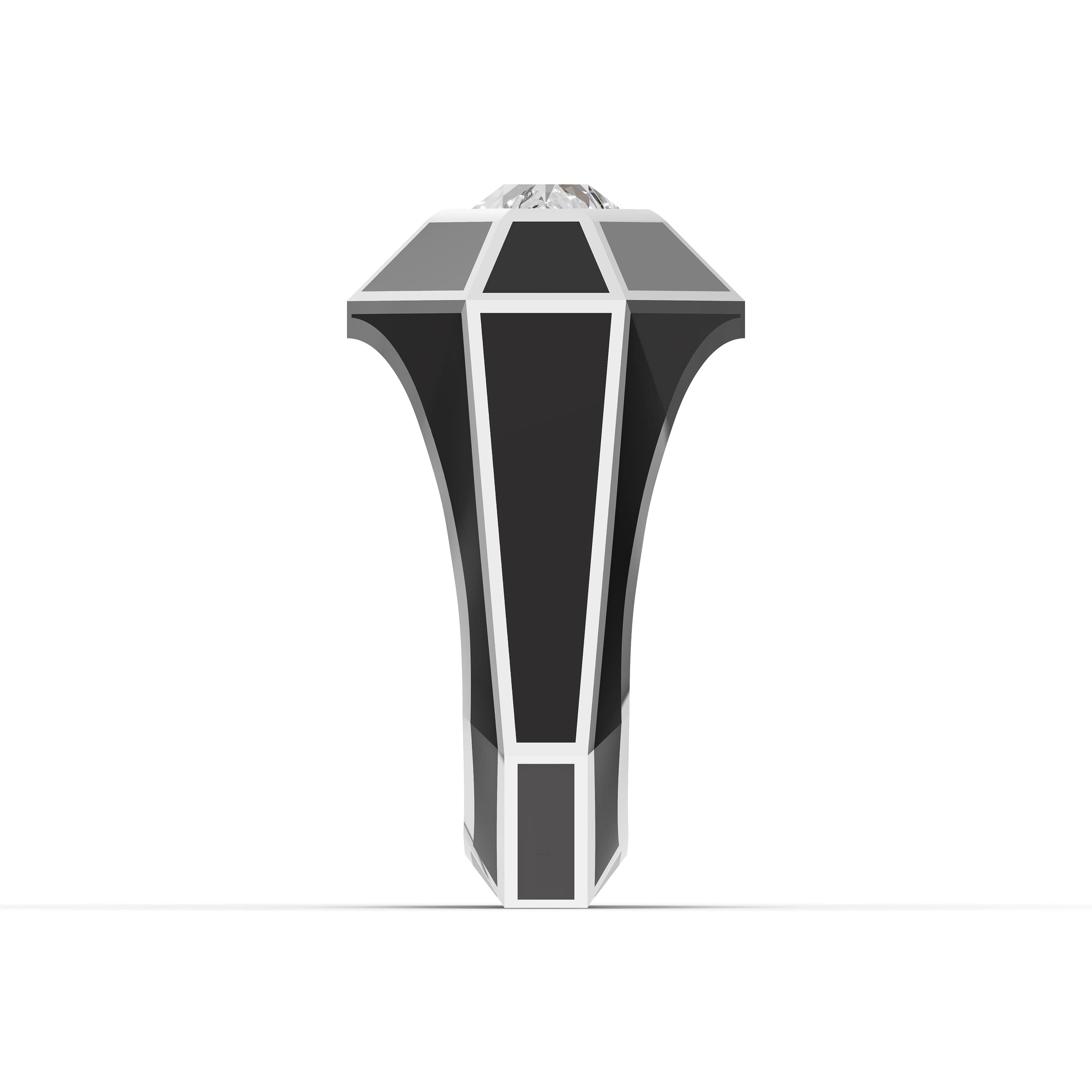 Onyx Shield Solitaire Ring
