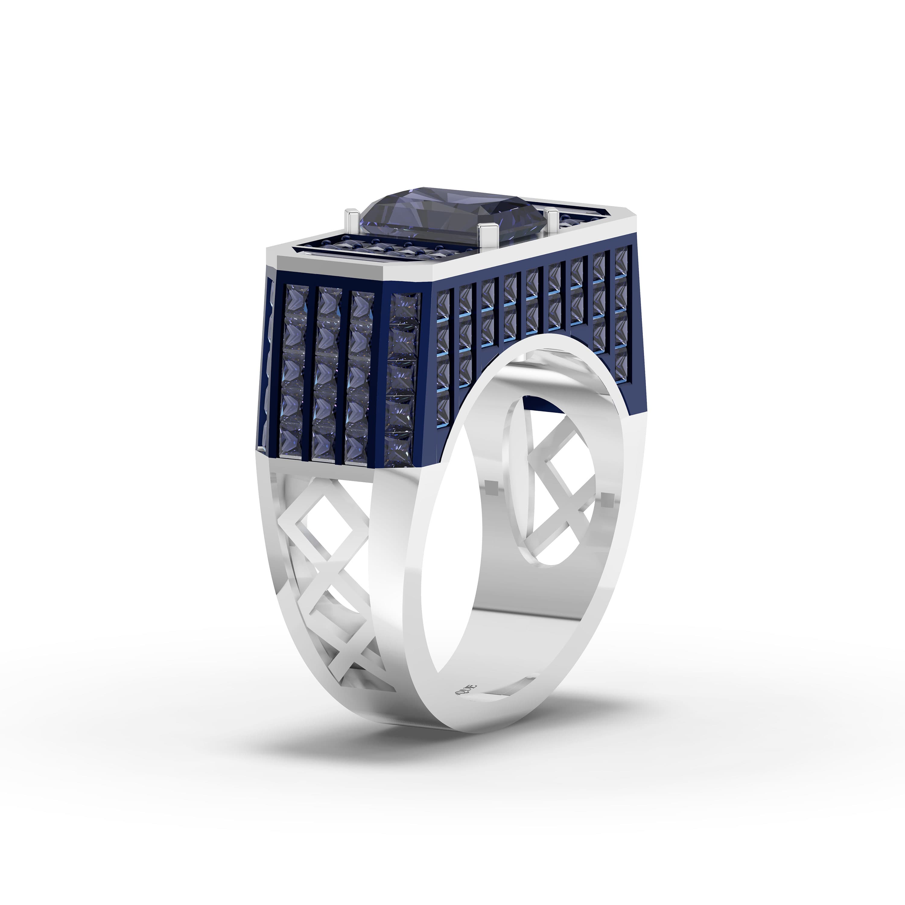 Novel Blue Diamond Statement Ring
