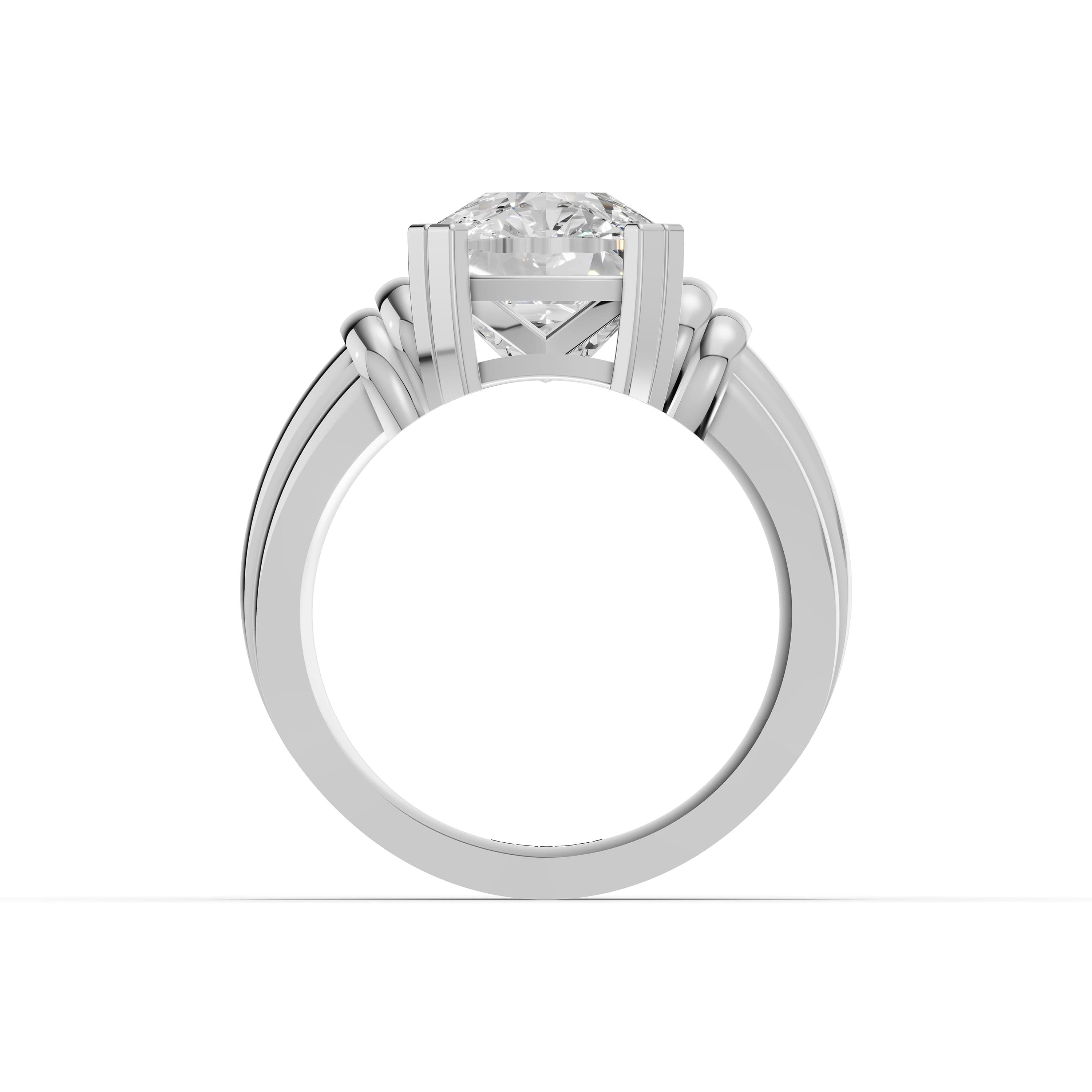 Rampart Statement Men's Ring in white gold with lab grown stones, view 4