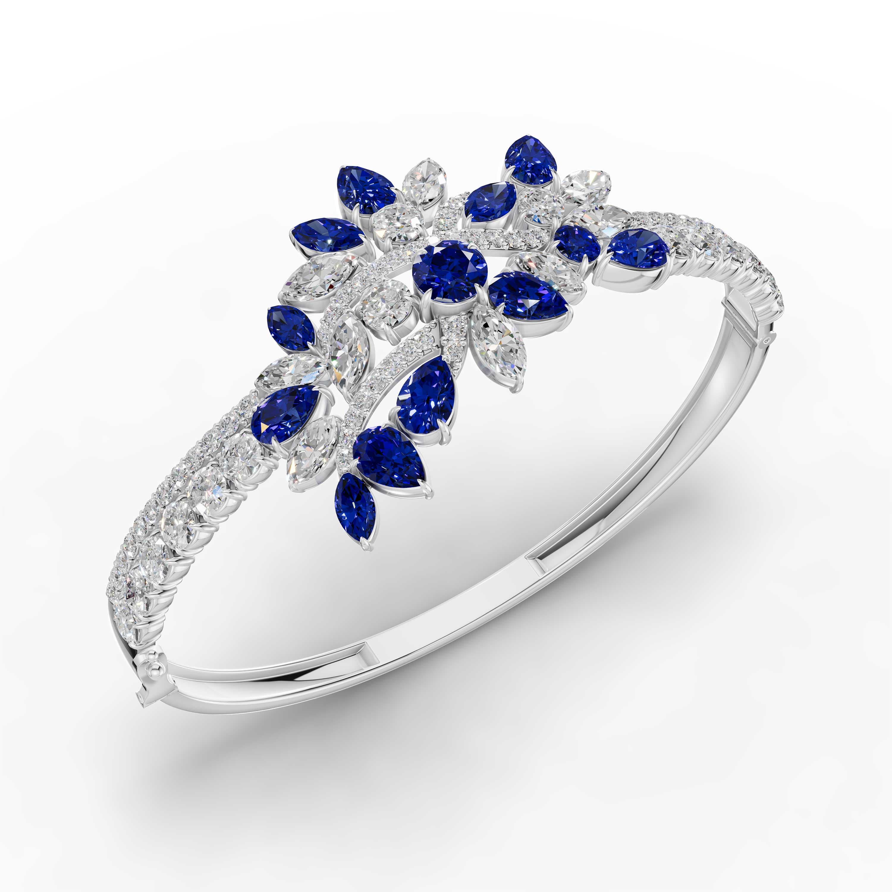 Lattice Sapphire Cluster Bangle