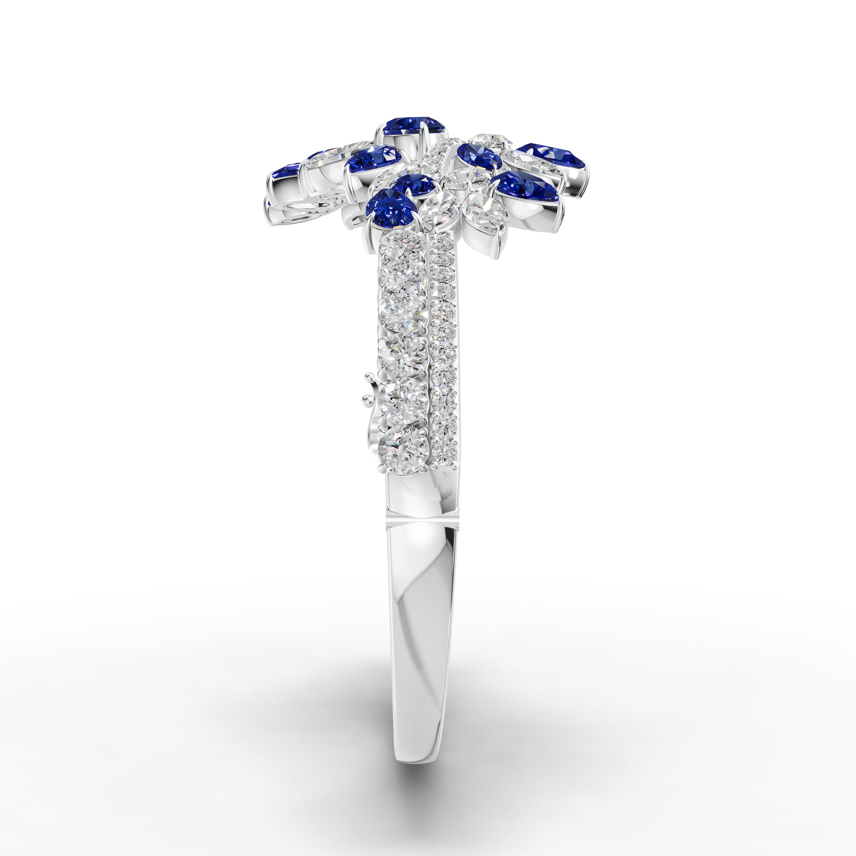 Lattice Sapphire Cluster Bangle