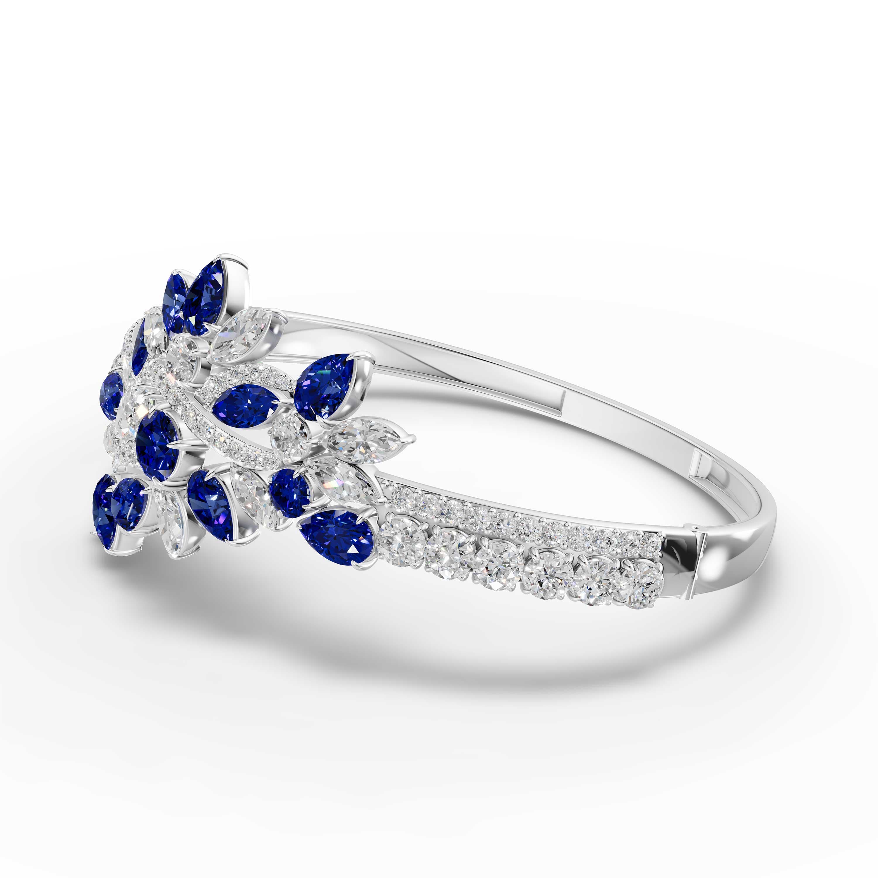 Lattice Sapphire Cluster Bangle