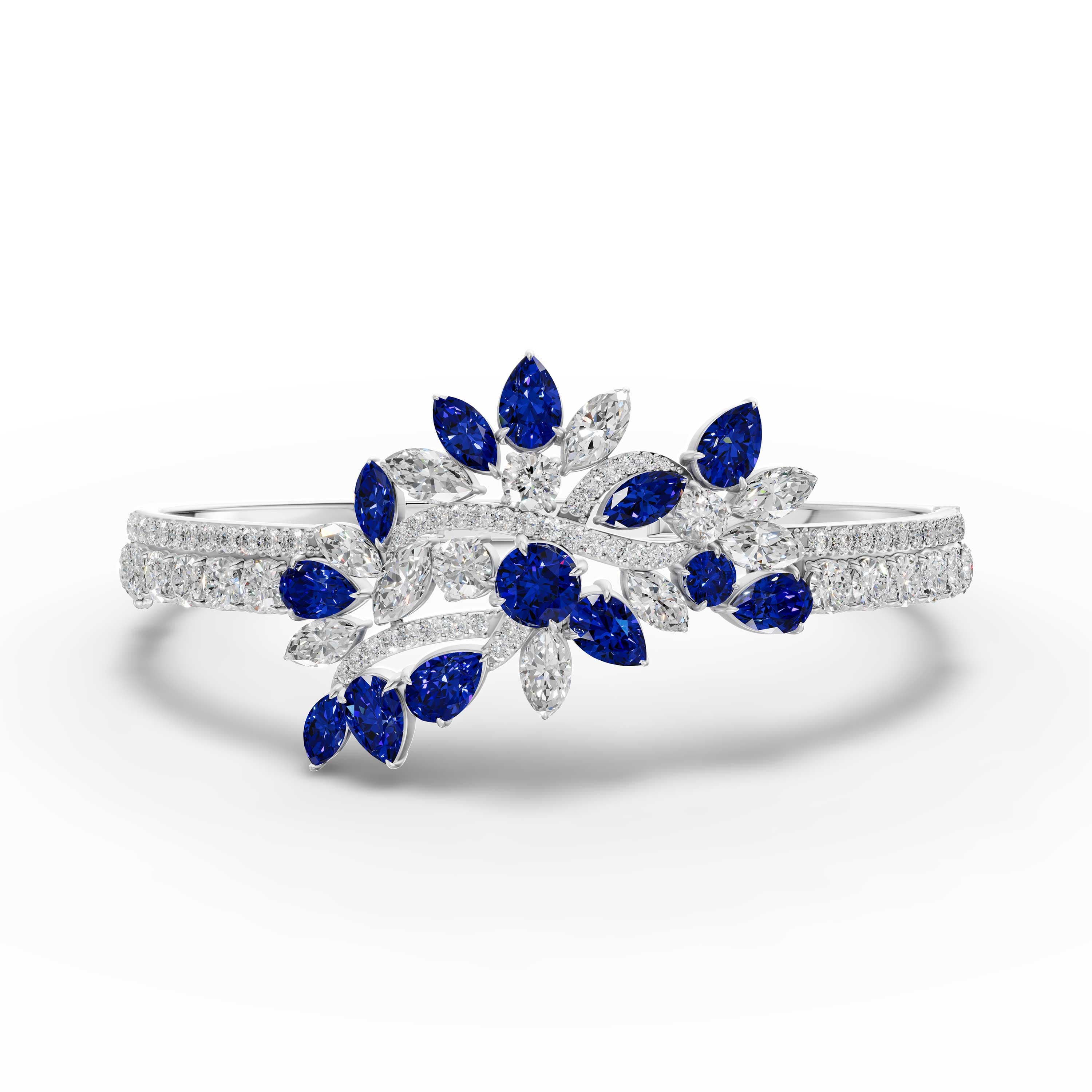 Lattice Sapphire Cluster Bangle