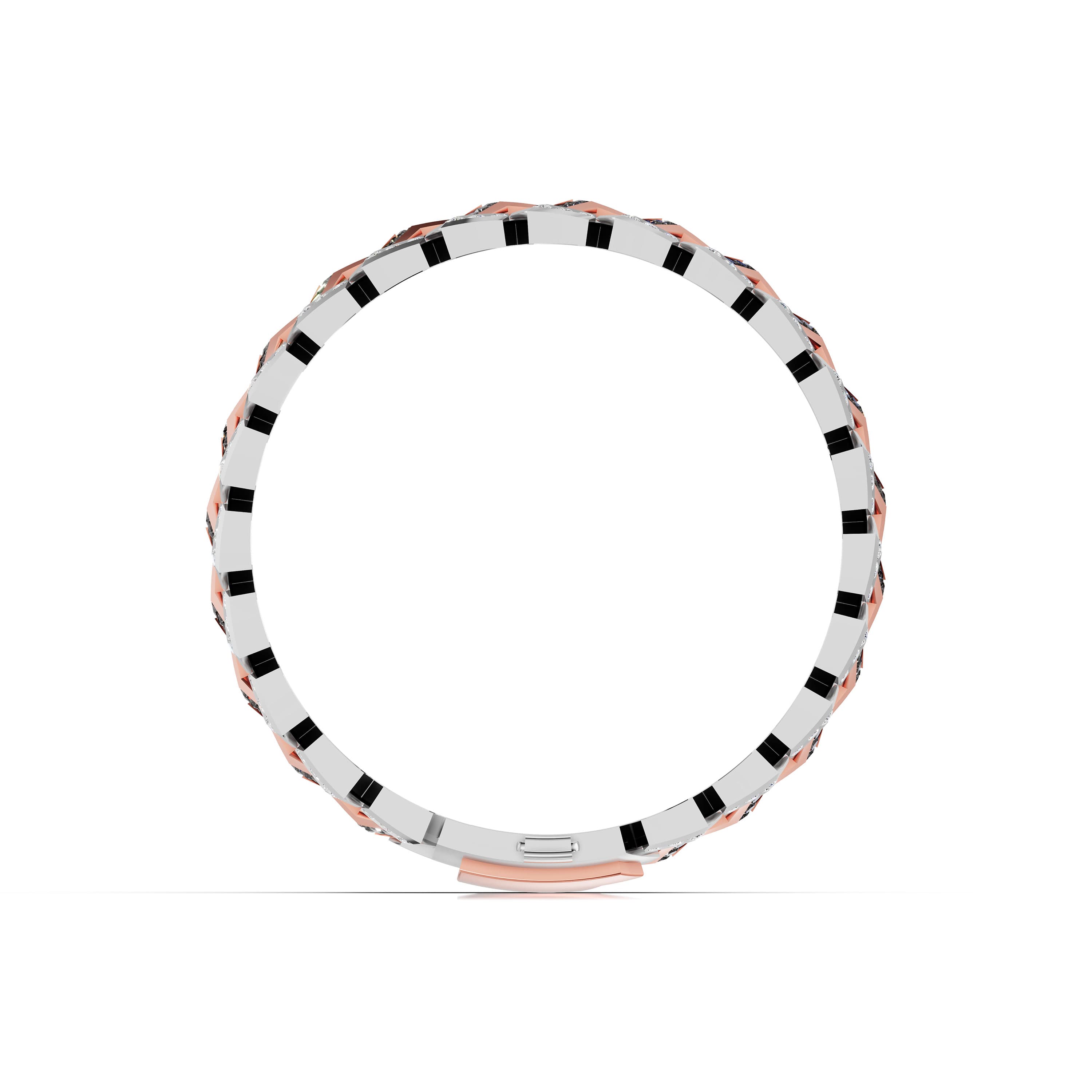Valence Onyx Chevron Bracelet in white gold with lab grown diamonds and black onyx, view 5