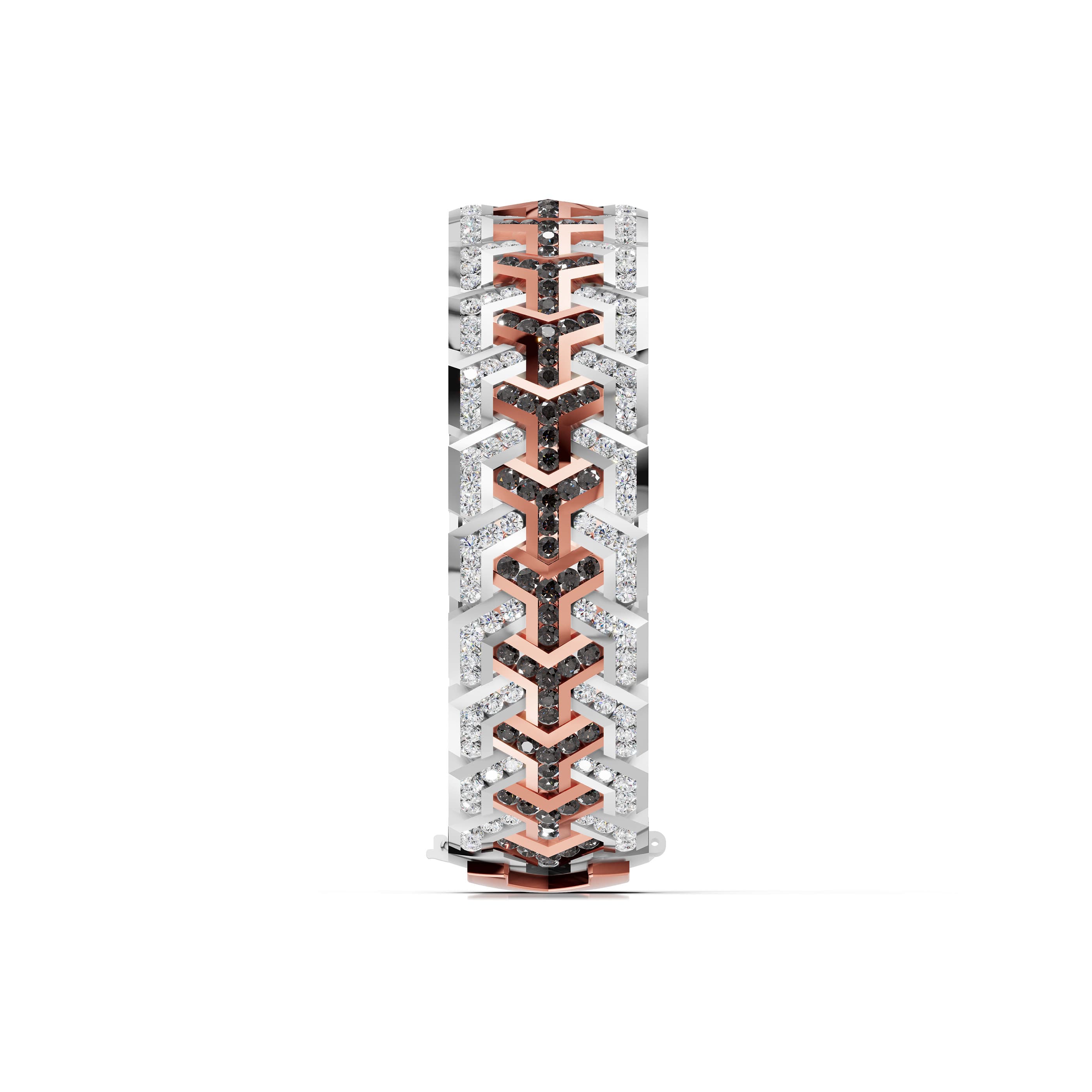 Valence Onyx Chevron Bracelet in white gold with lab grown diamonds and black onyx, view 7