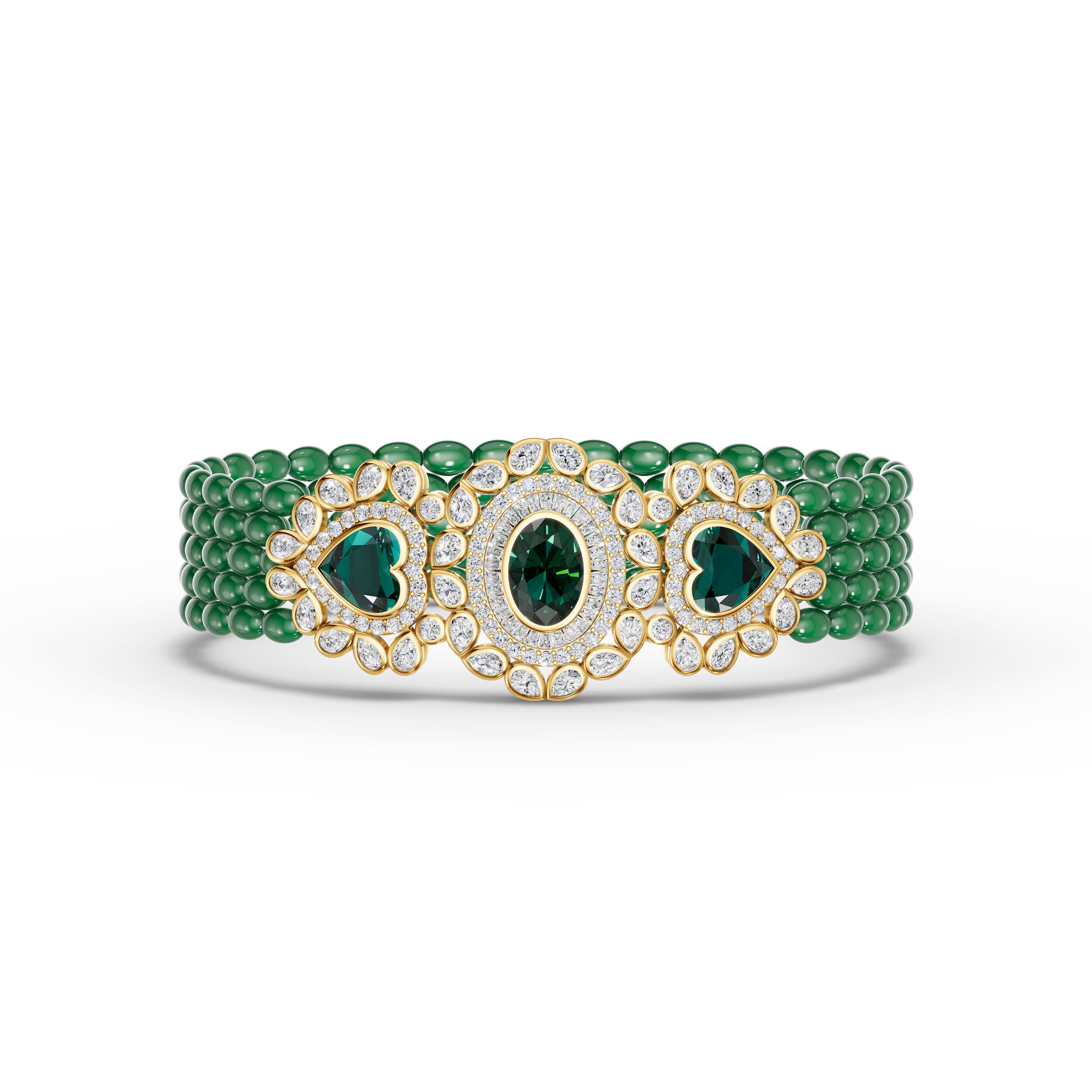 Genevra Emerald Statement Bracelet