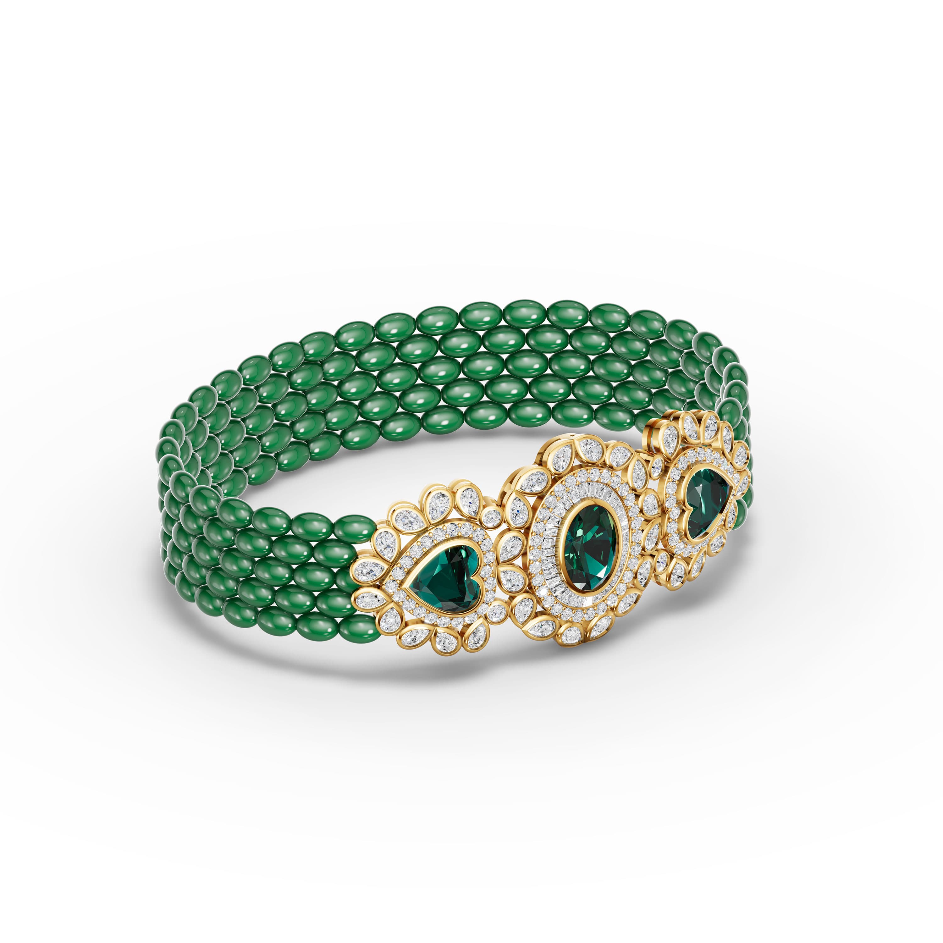 Genevra Emerald Statement Bracelet