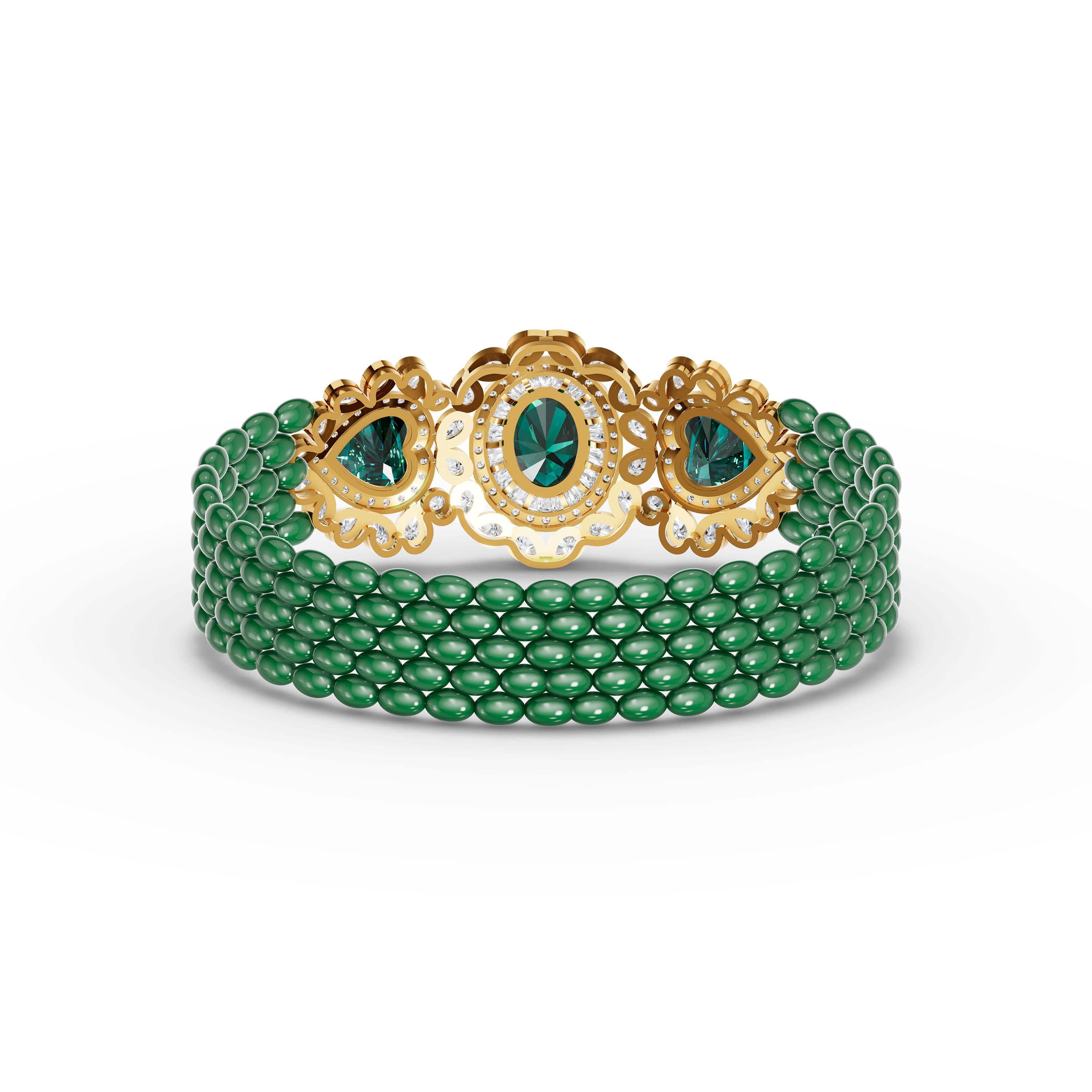 Genevra Emerald Statement Bracelet