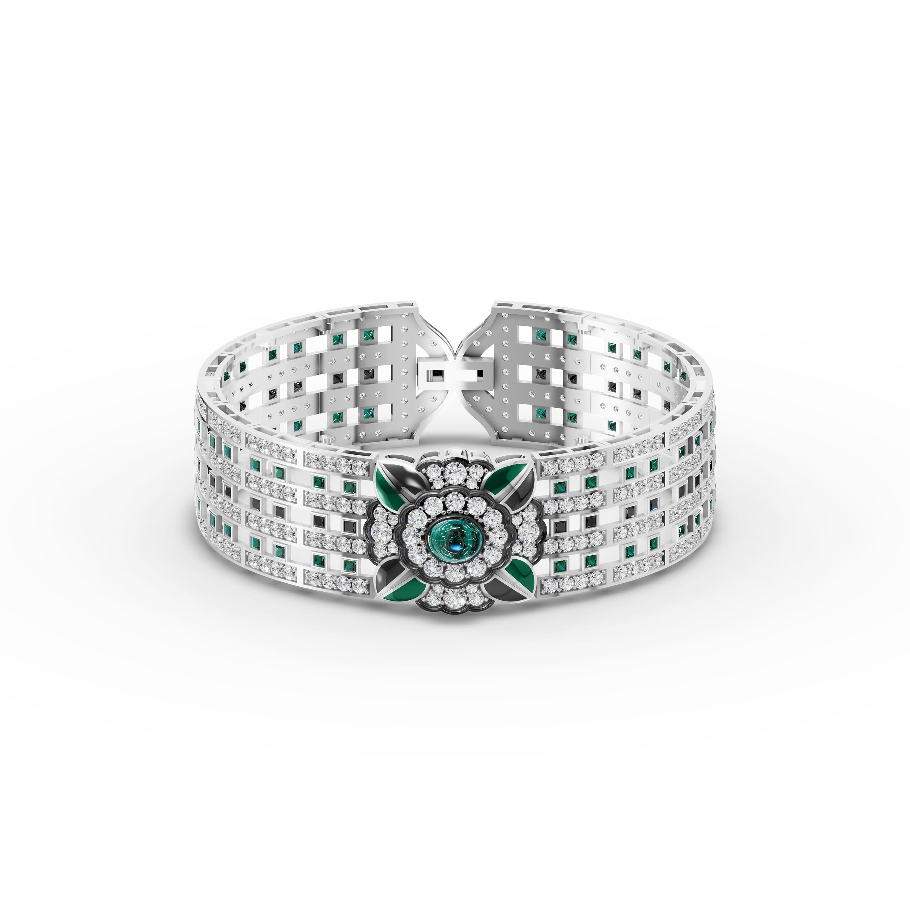 Violaine Emerald Medallion Bracelet