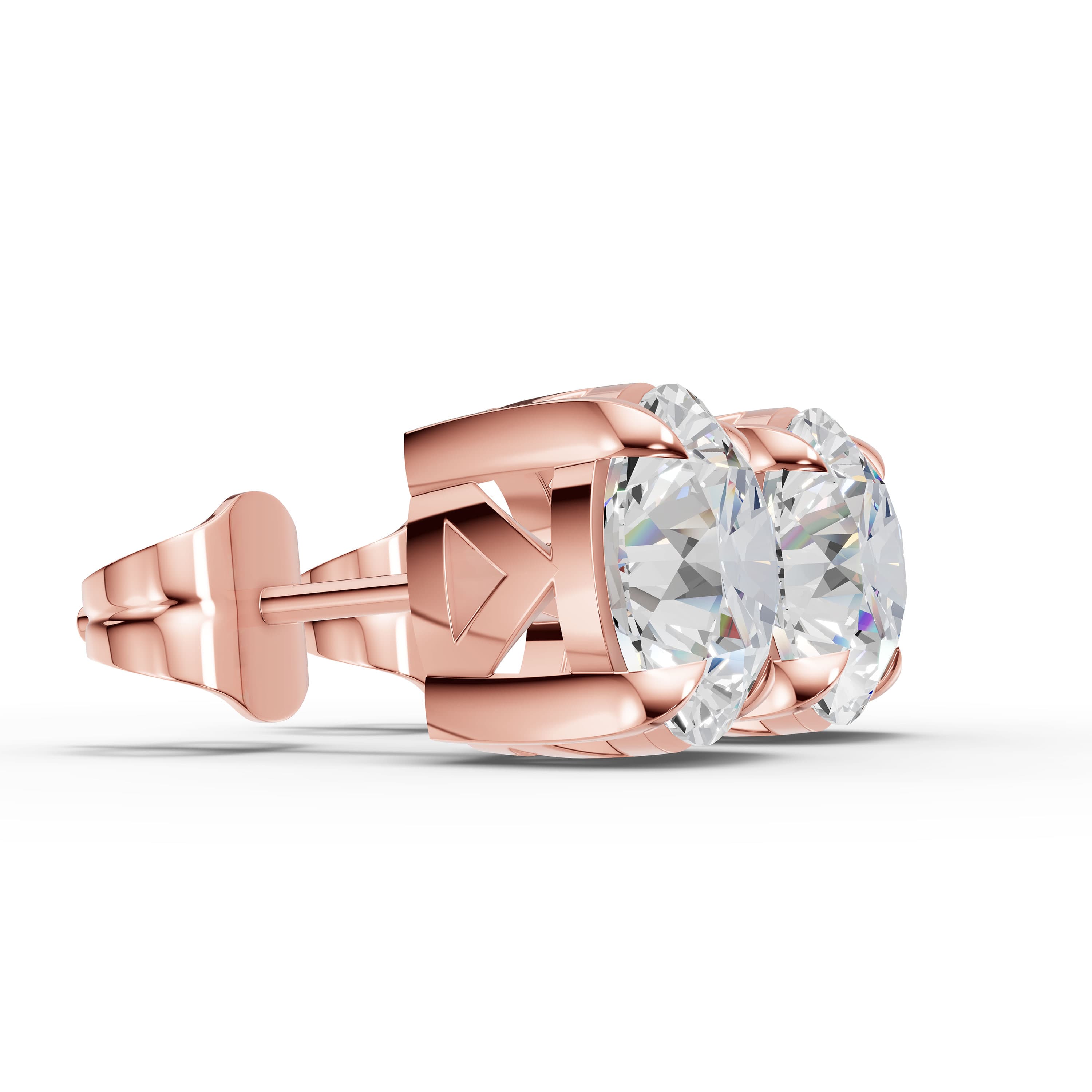 Satin Round Solitaire Studs