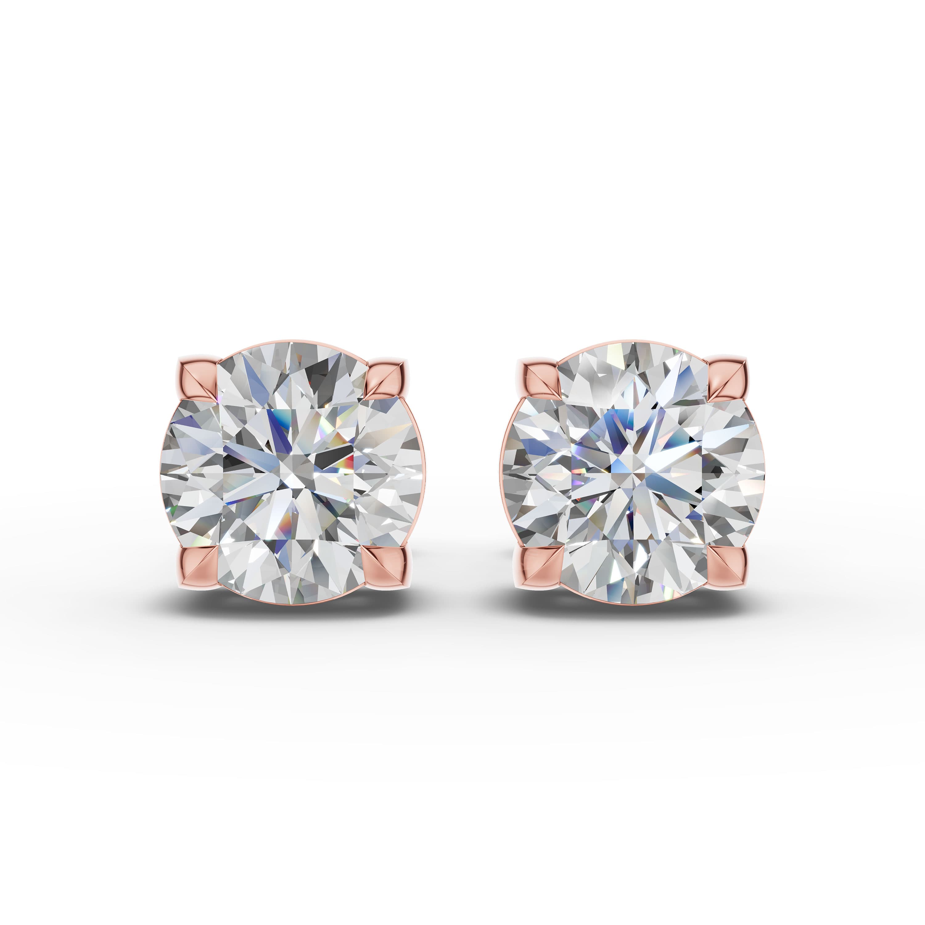 Satin Round Solitaire Studs
