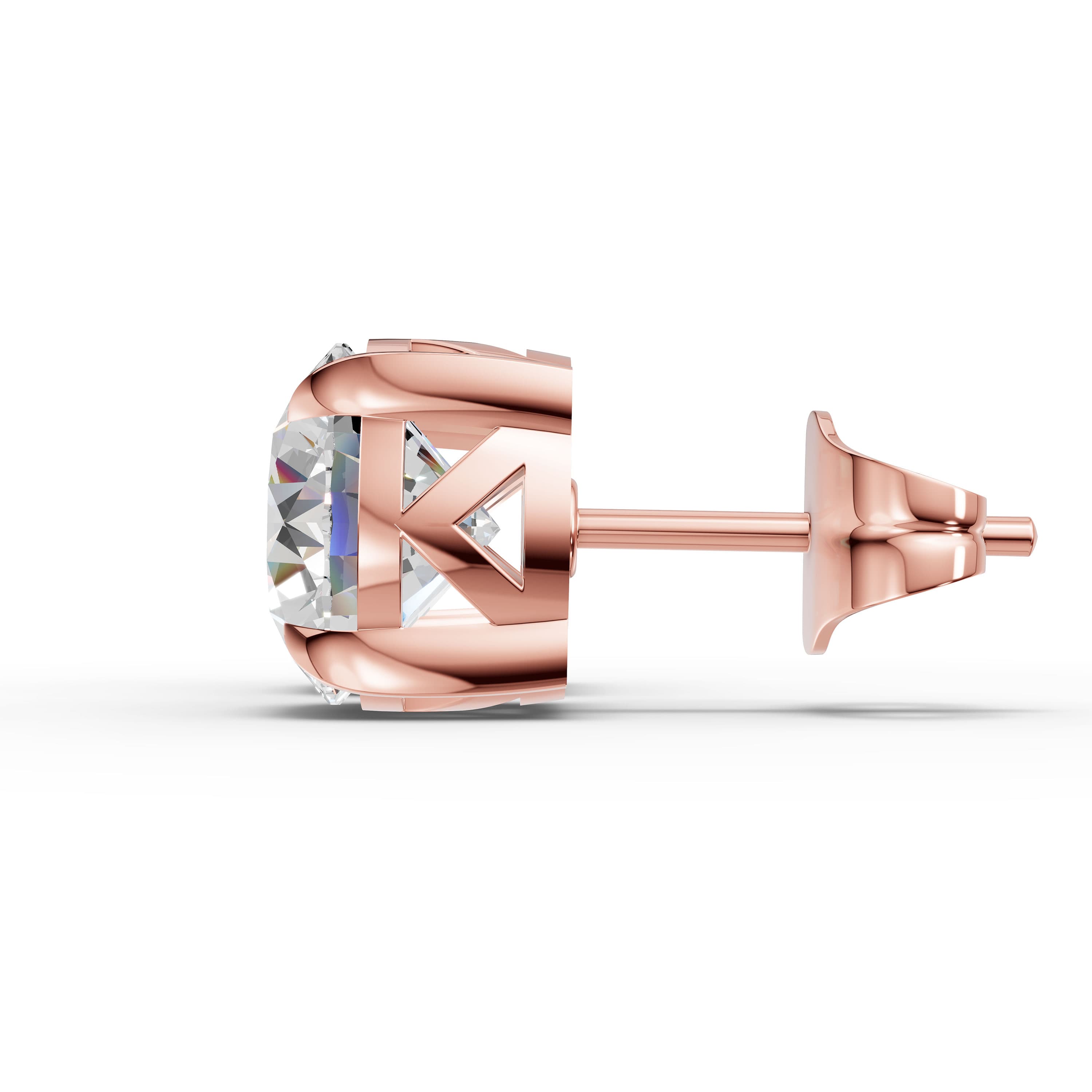 Satin Round Solitaire Studs