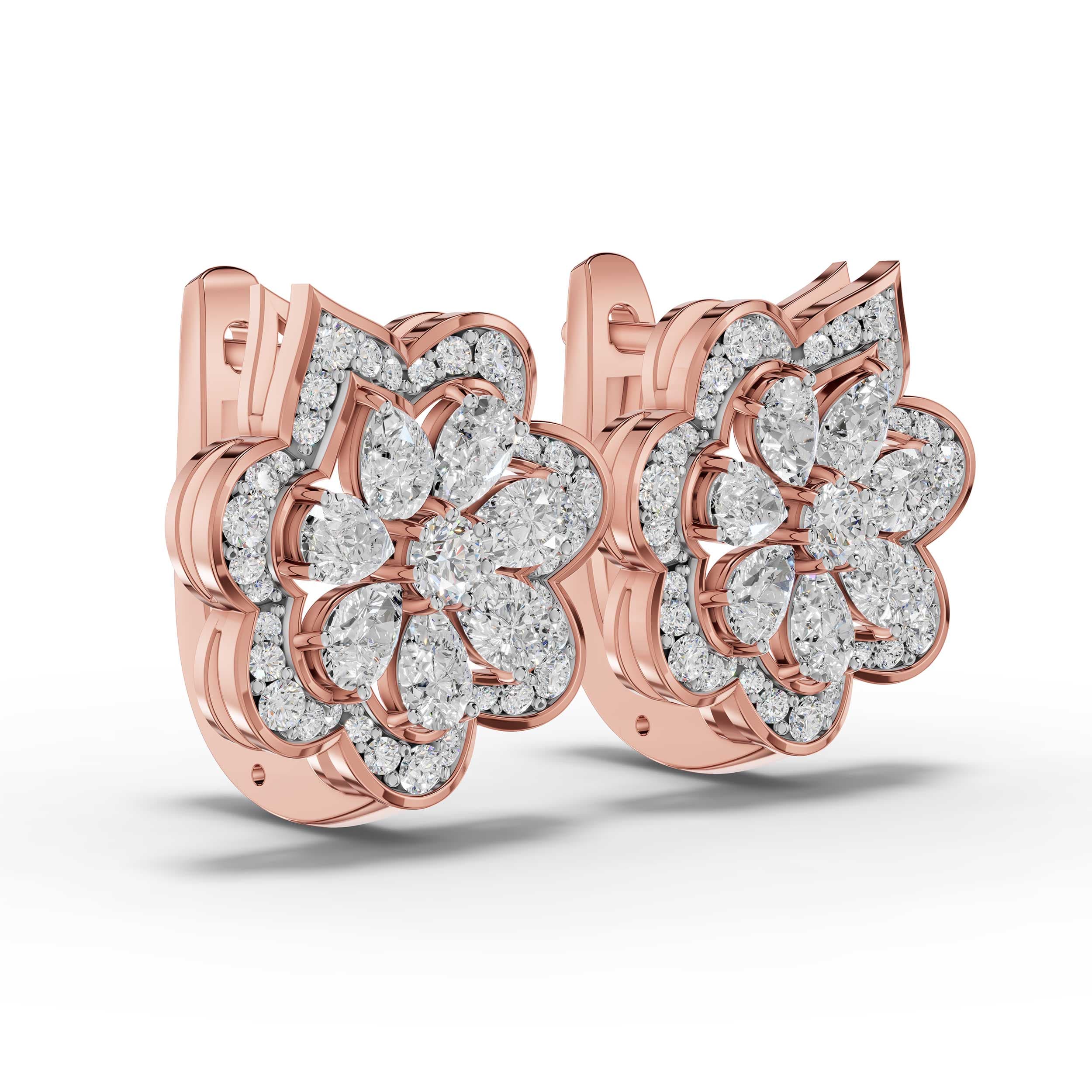Twin Pear Cluster Earrings