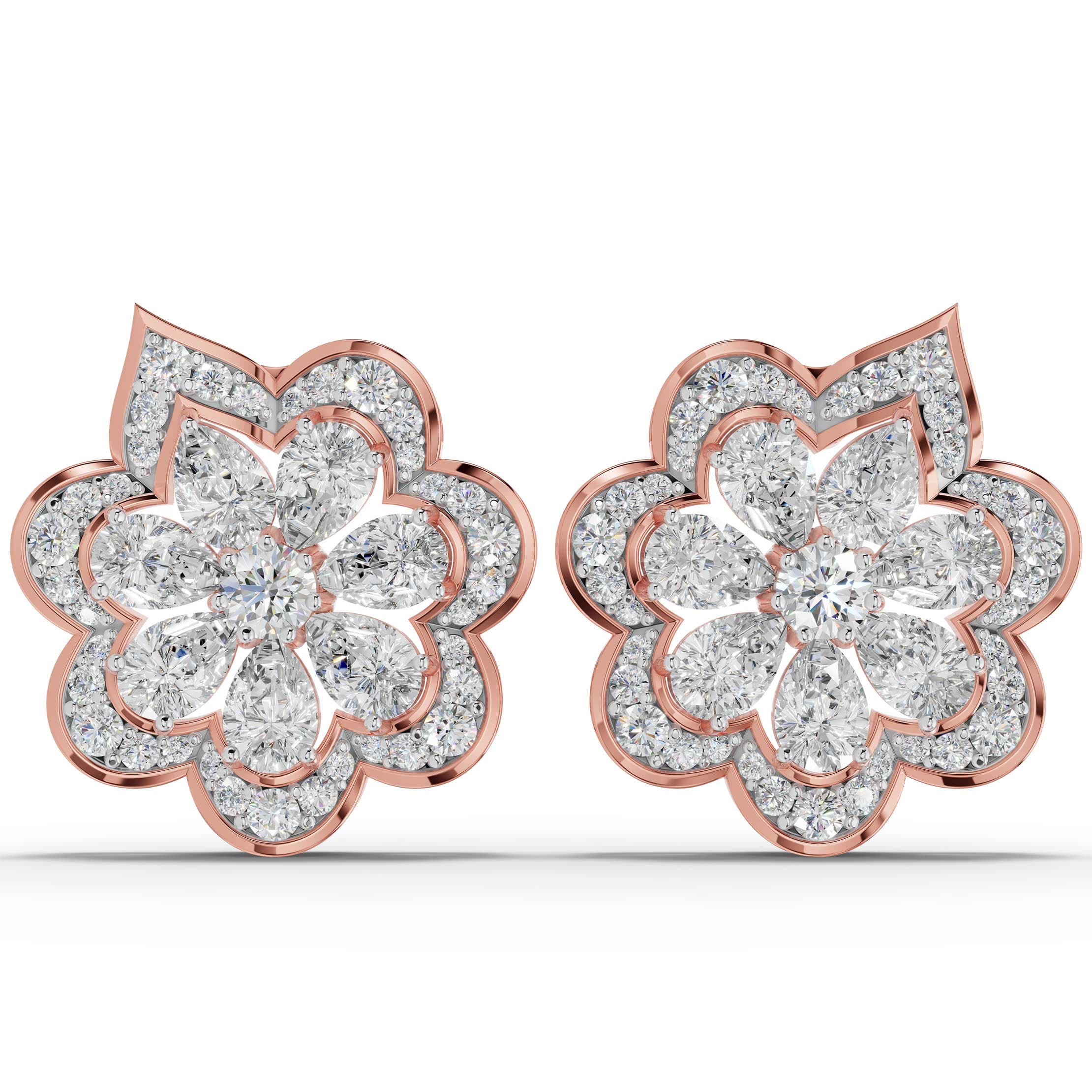 Twin Pear Cluster Earrings
