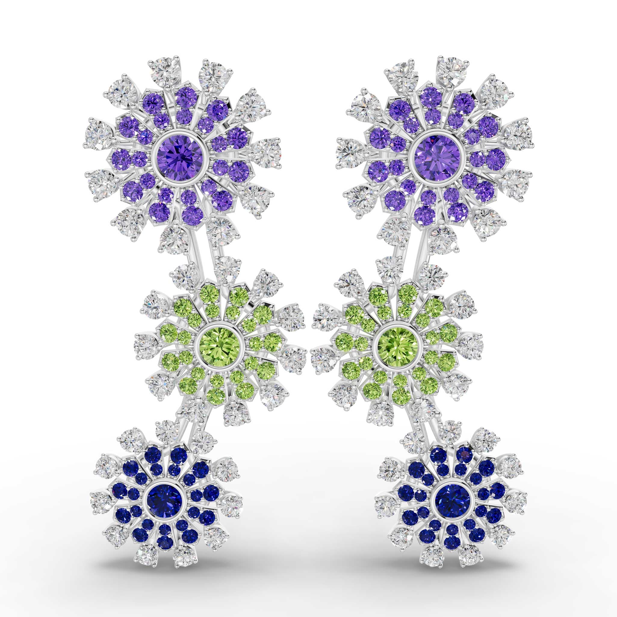 Bevel Amethyst Drop Earrings