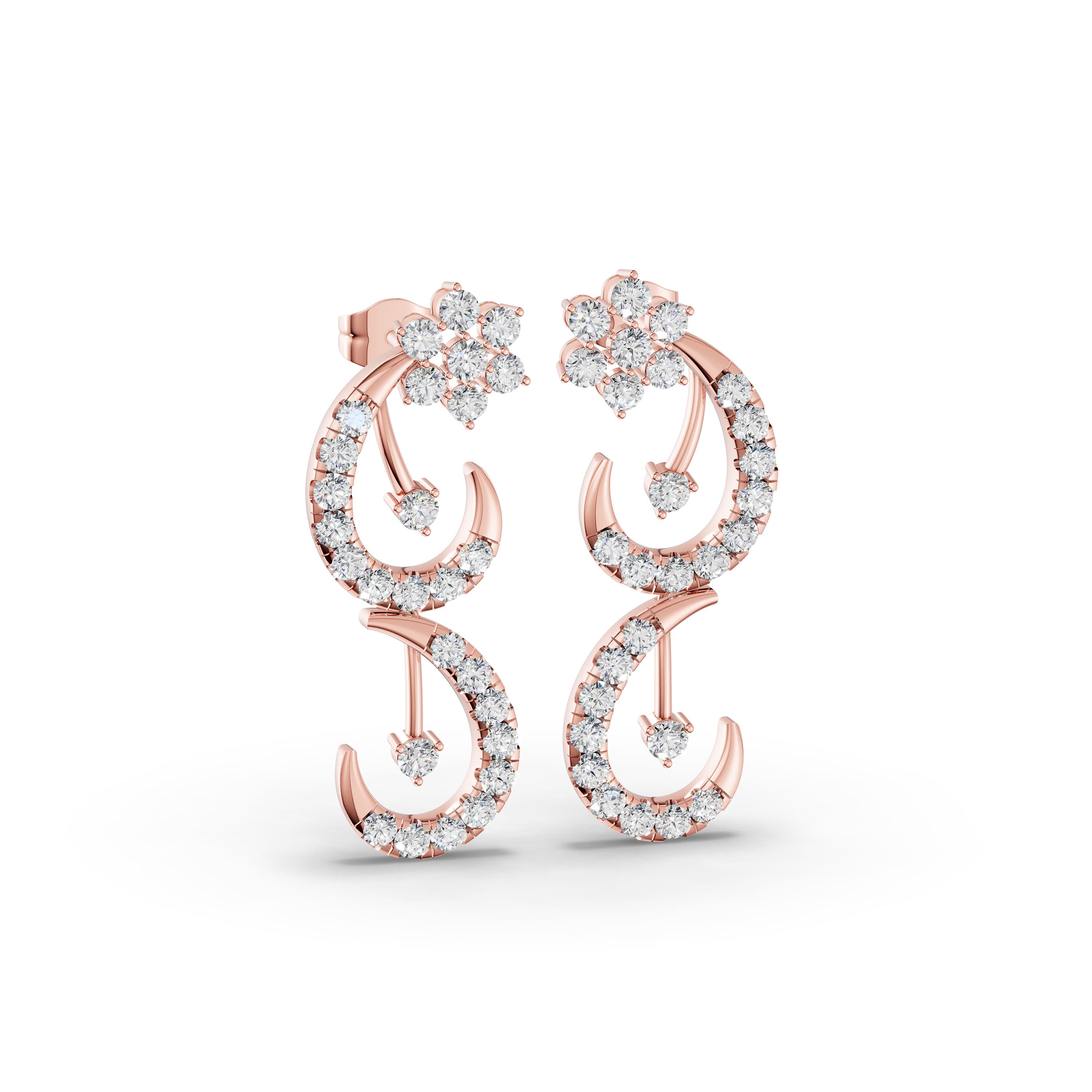 Tandem Round Drop Earrings