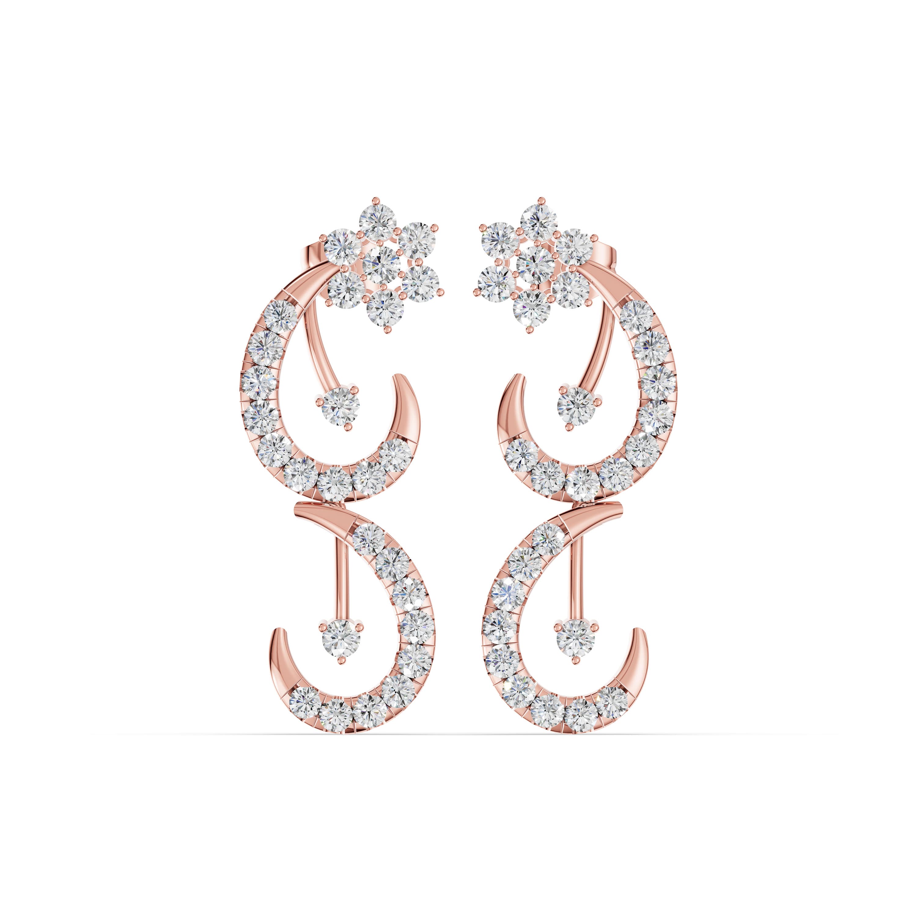 Tandem Round Drop Earrings