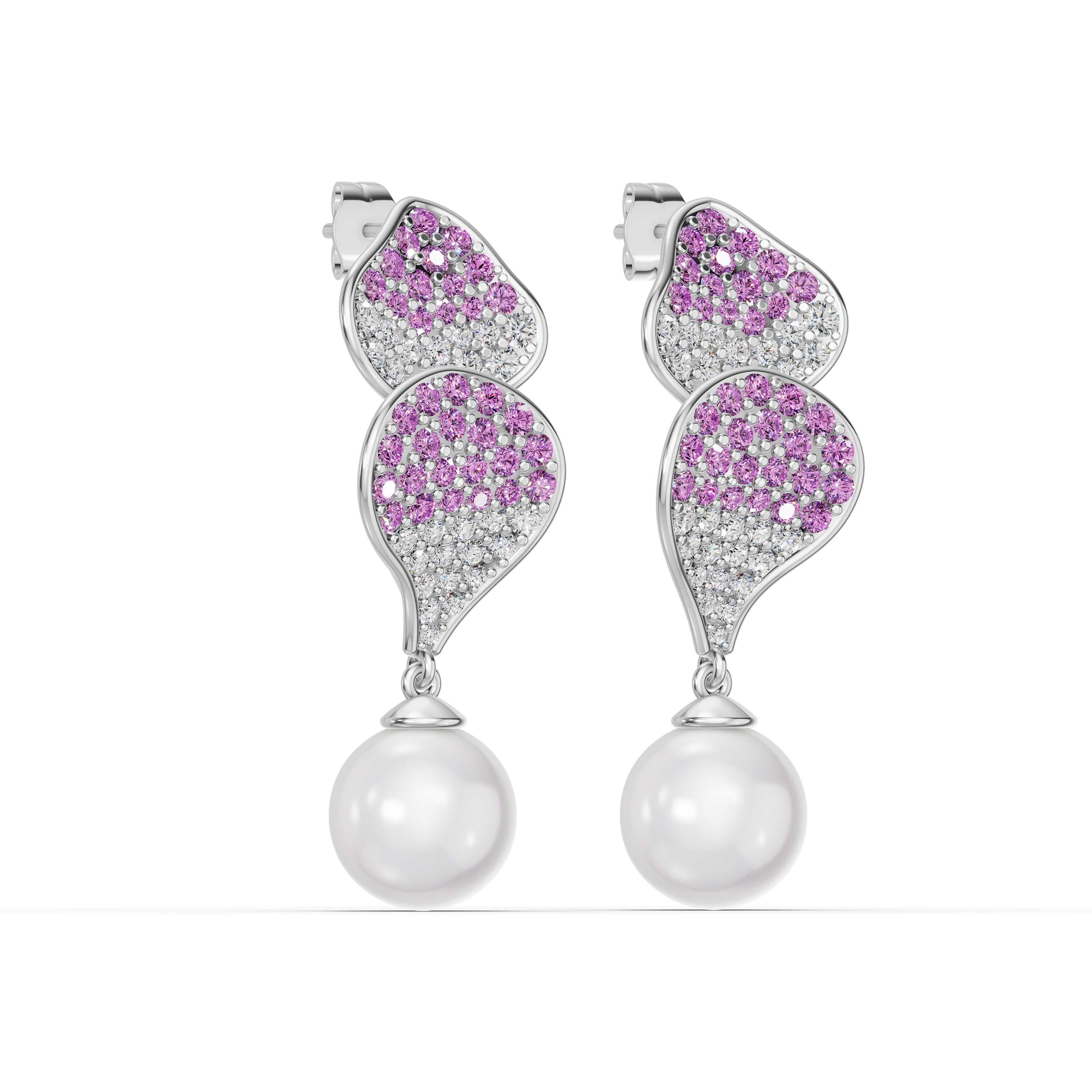 Cirrus Pave Drop Earrings