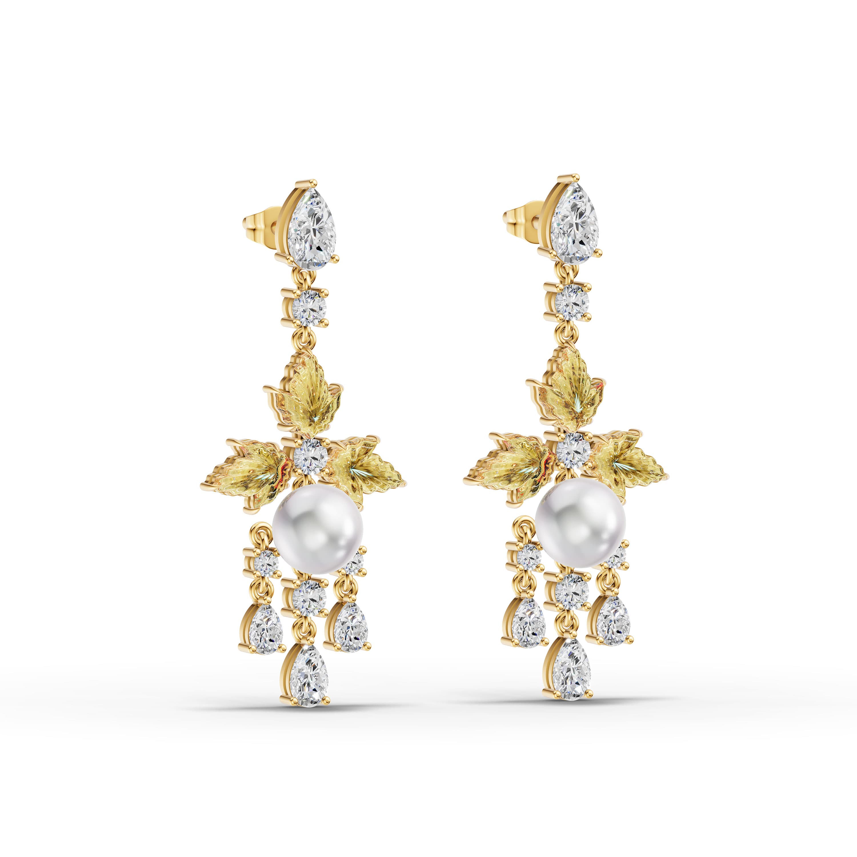 Brielle Pear Citrine Drop Earrings