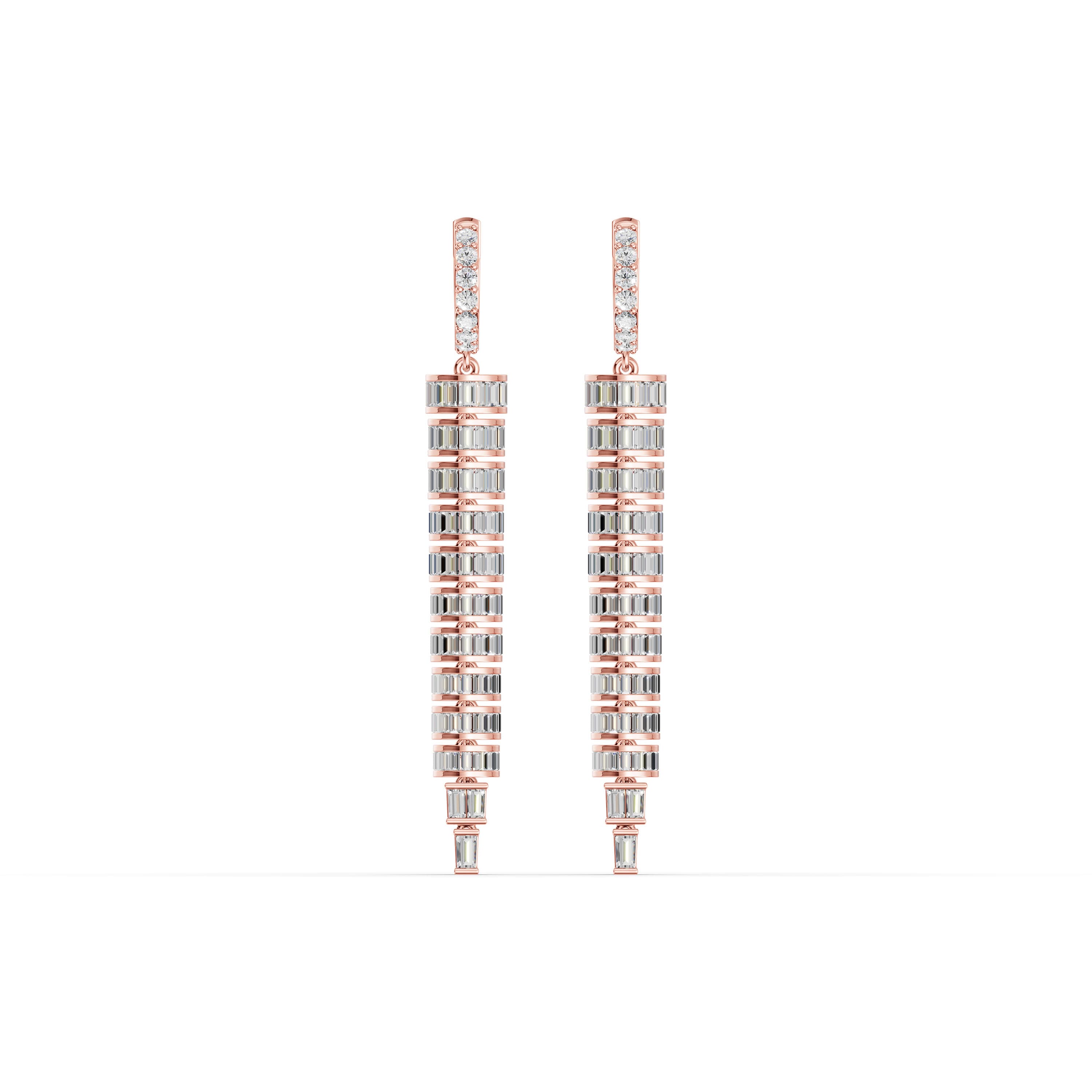 Lunaria Pave Drop Earrings