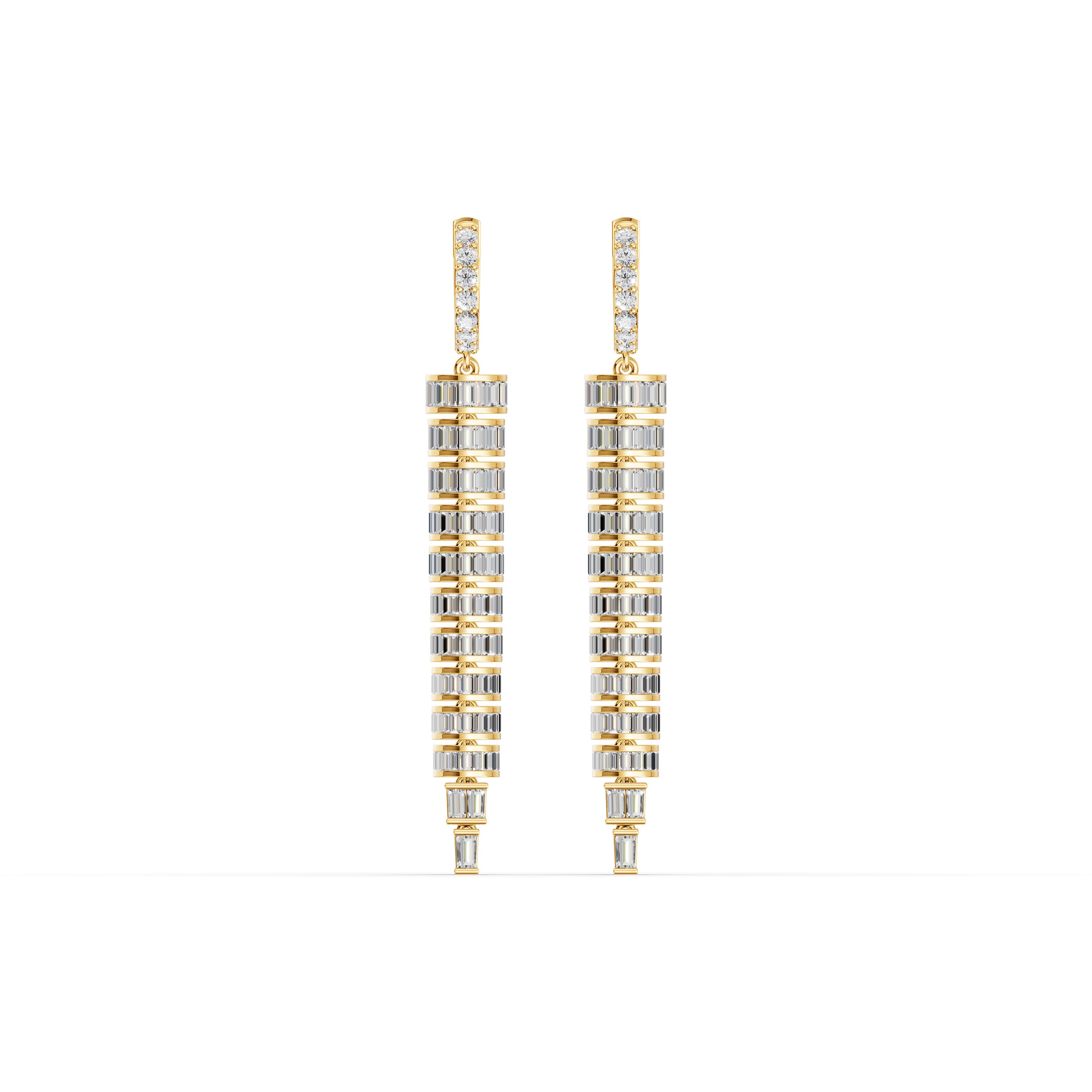 Lunaria Pave Drop Earrings