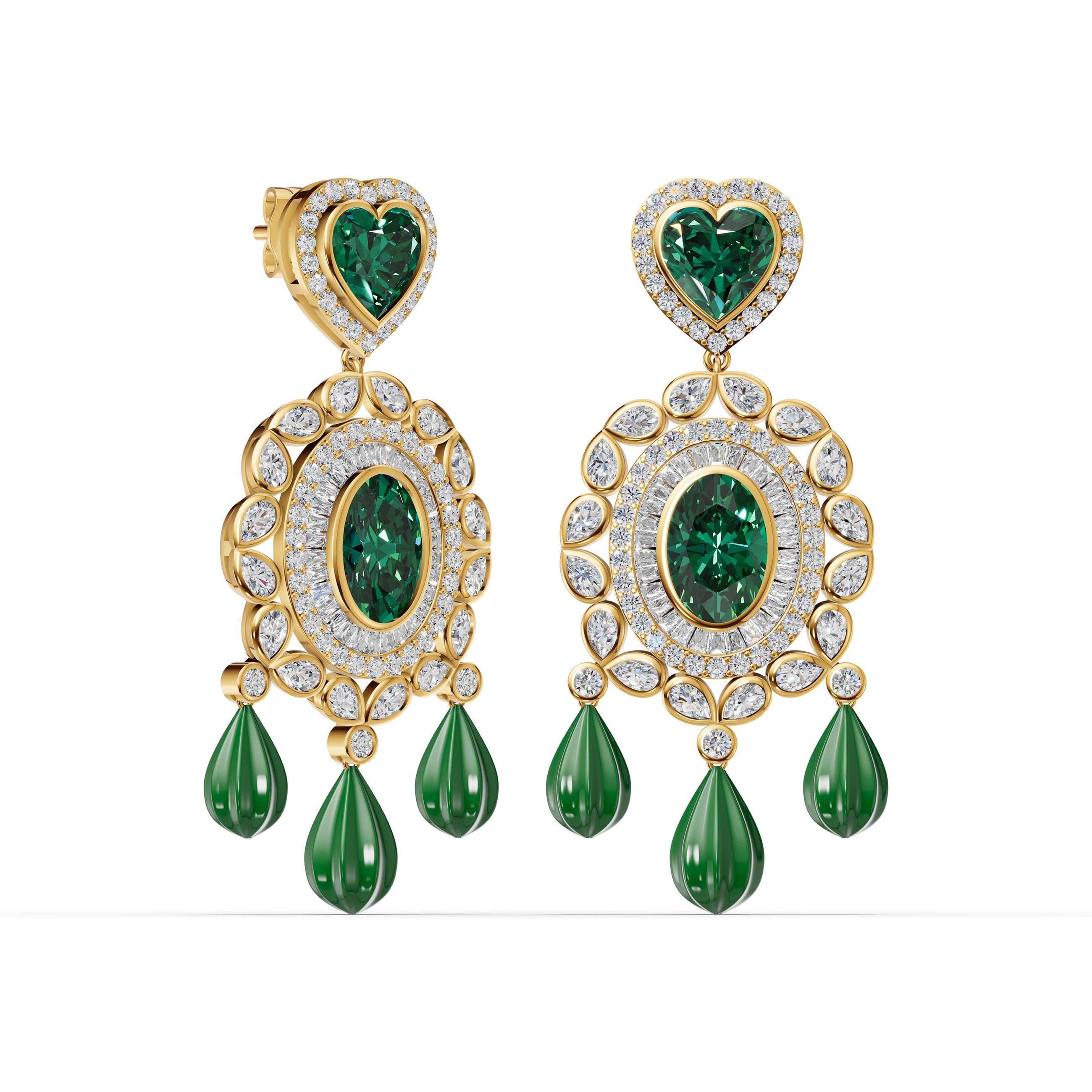 Galaxy Emerald Grand Earrings