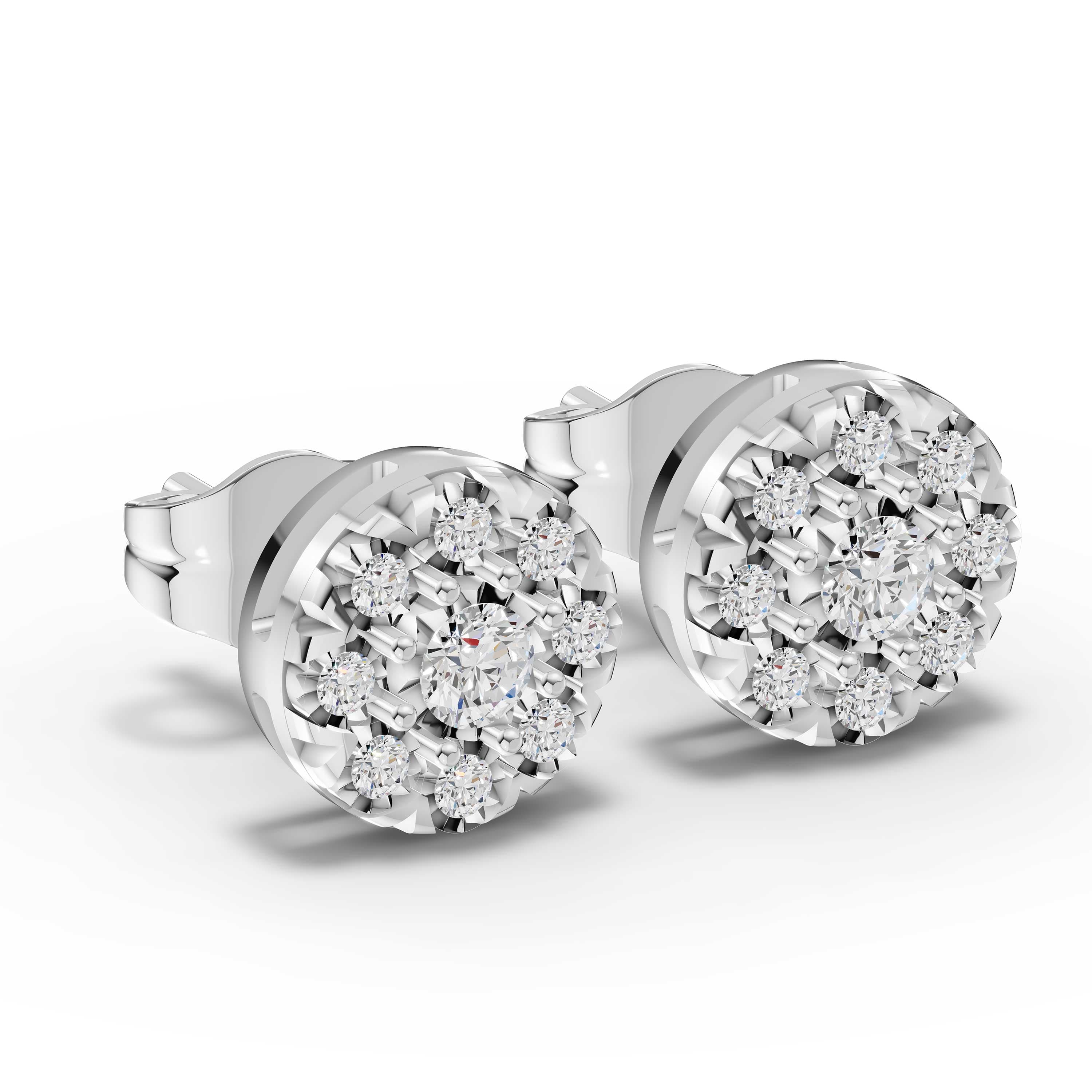 Chenille Round Cluster Earrings