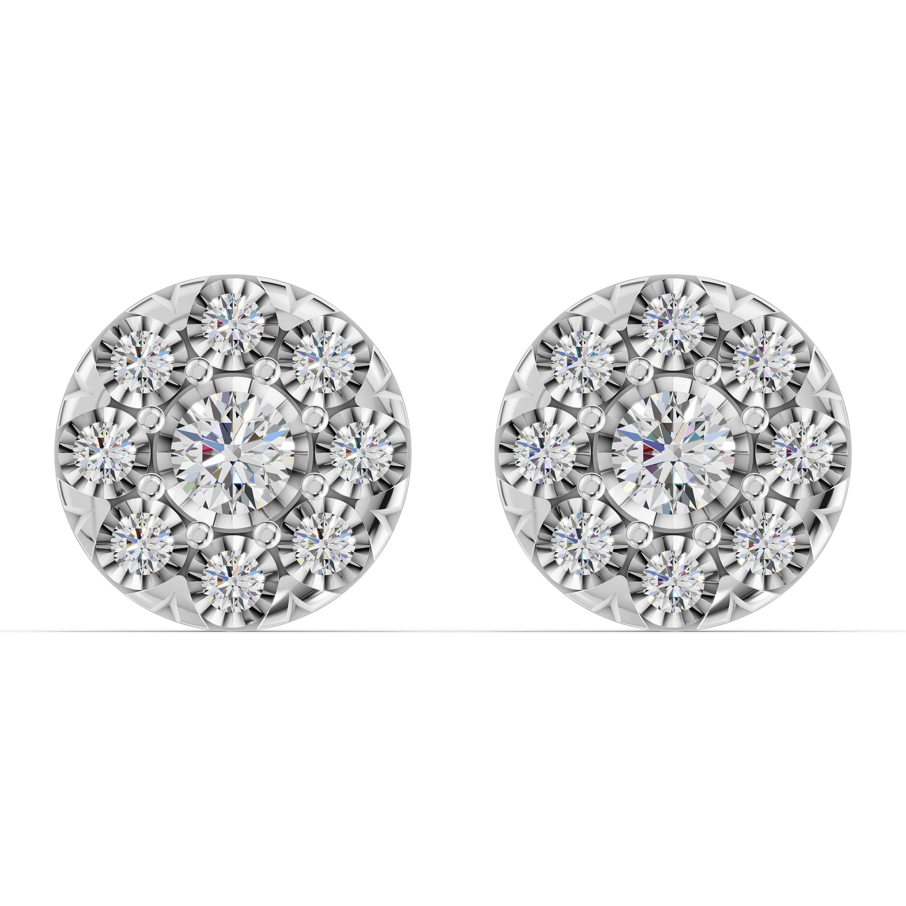 Chenille Round Cluster Earrings