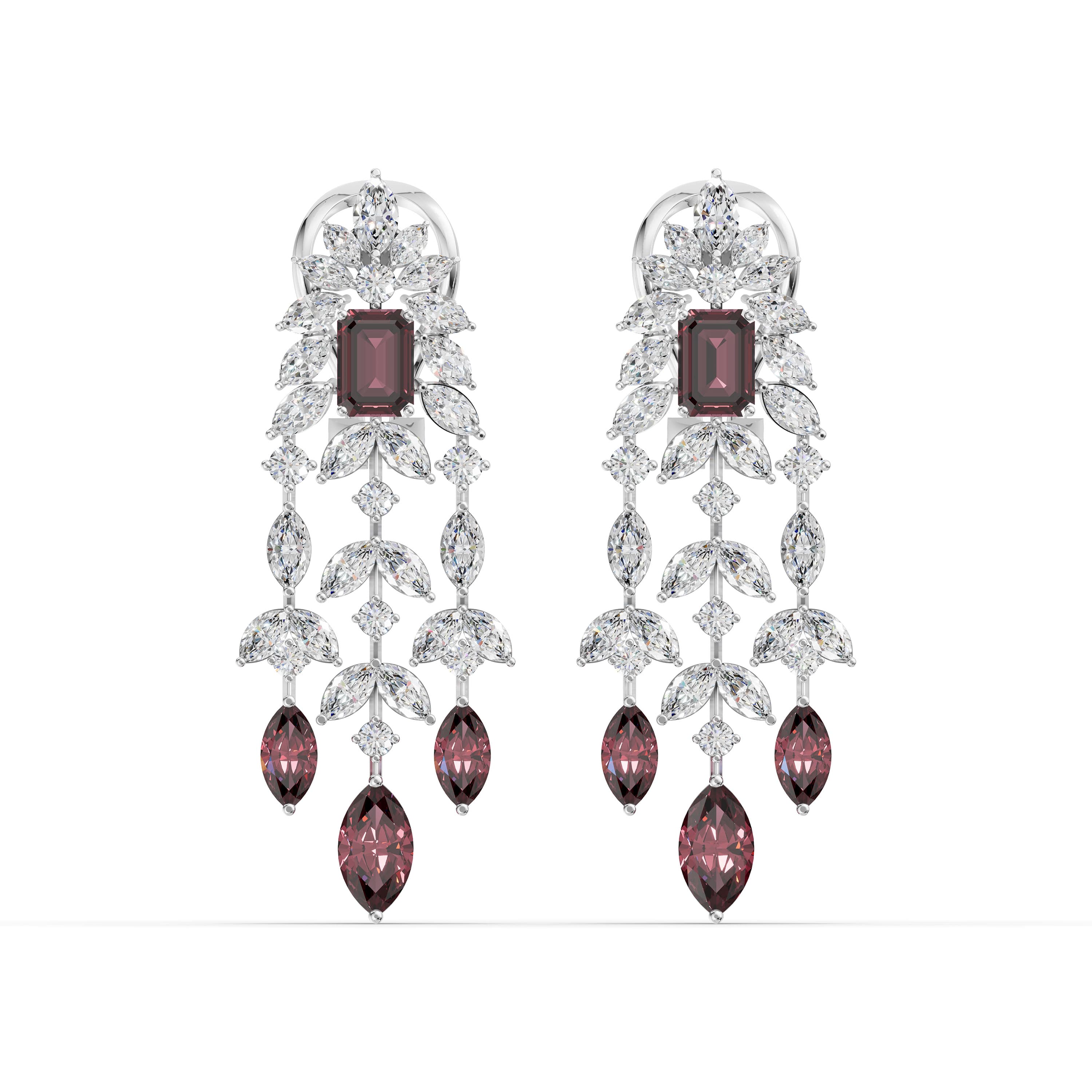 Tarella Ruby Marquise Drop Earrings